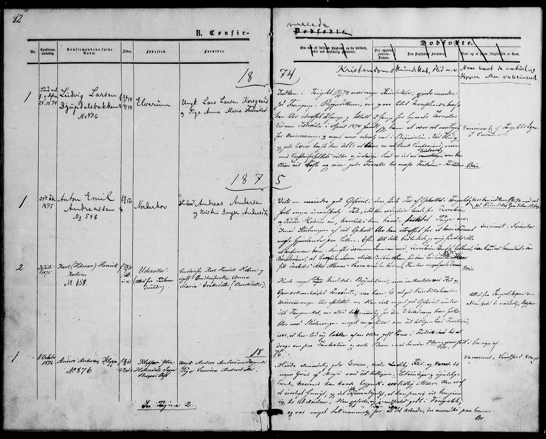 Botsfengslet prestekontor kirkebøker, SAO/A-11688a: Parish register (official) no. 1, 1853-1880, p. 12