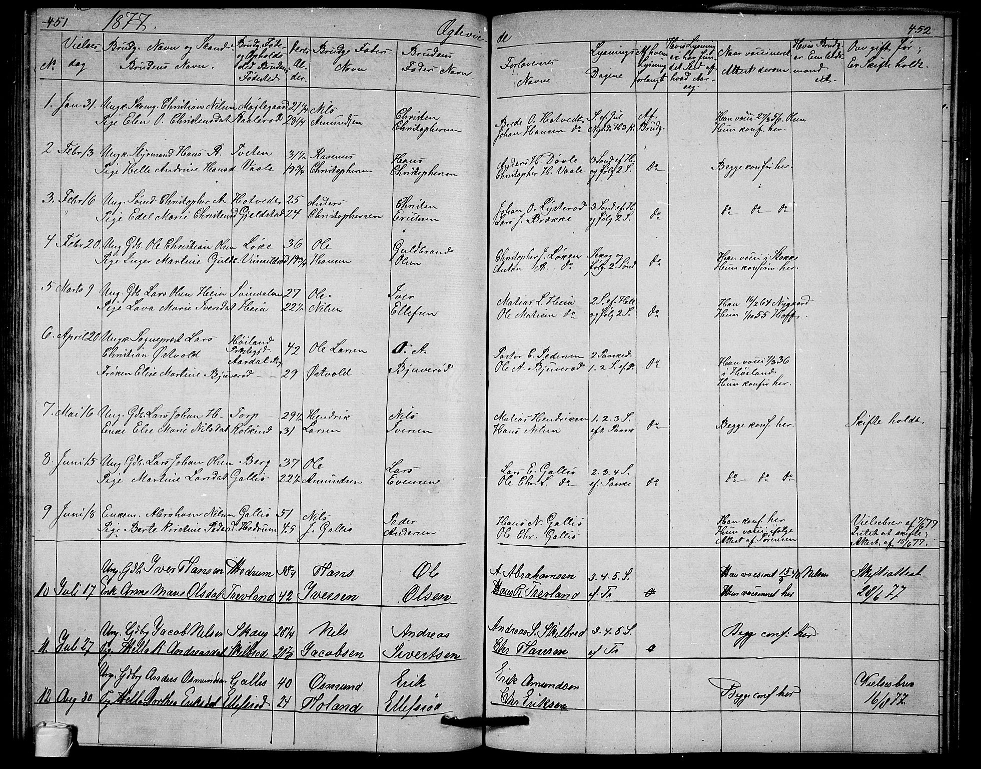 Andebu kirkebøker, AV/SAKO-A-336/G/Ga/L0004: Parish register (copy) no. I 4, 1868-1882, p. 451-452