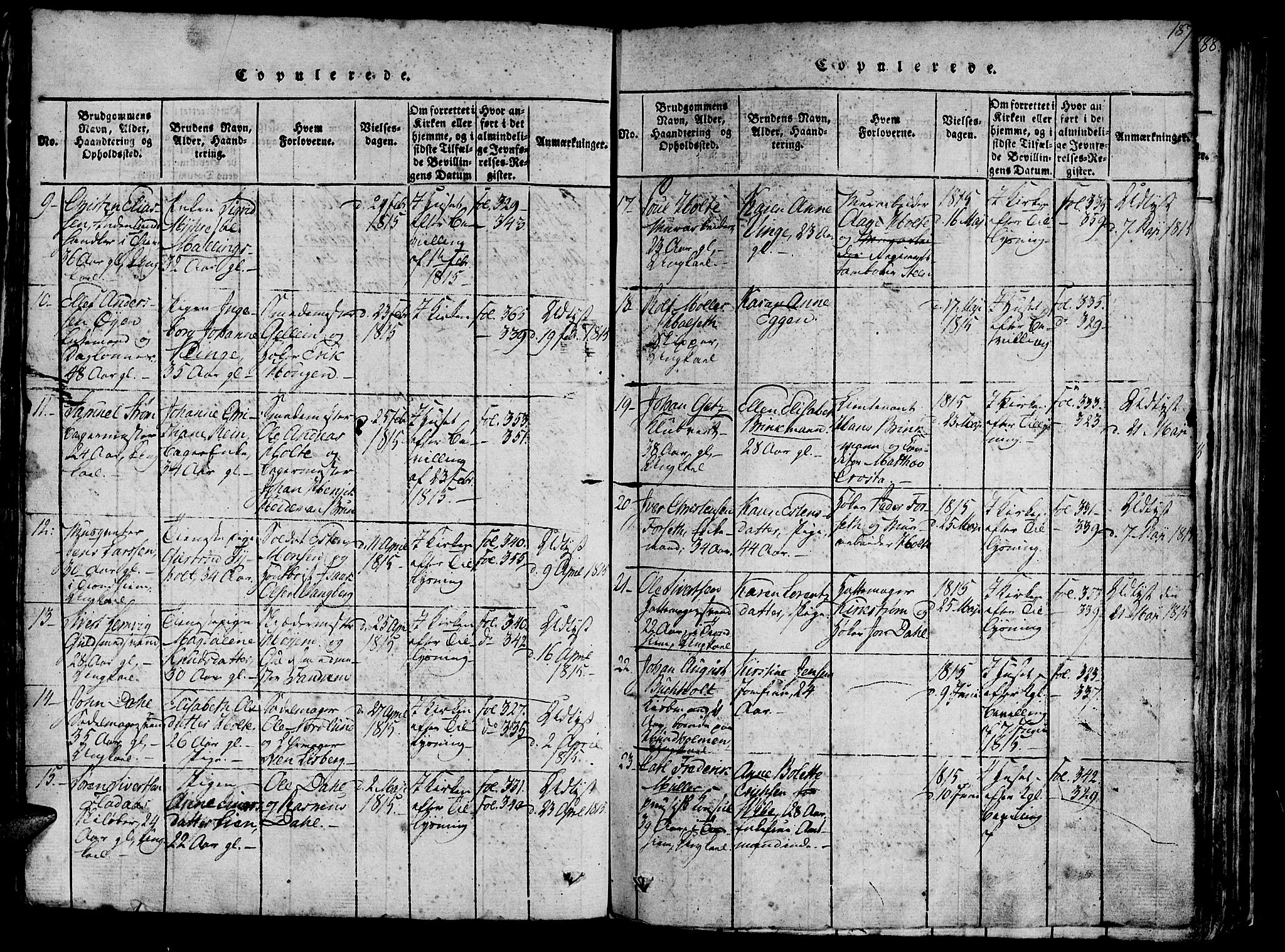 Ministerialprotokoller, klokkerbøker og fødselsregistre - Sør-Trøndelag, SAT/A-1456/602/L0135: Parish register (copy) no. 602C03, 1815-1832, p. 187