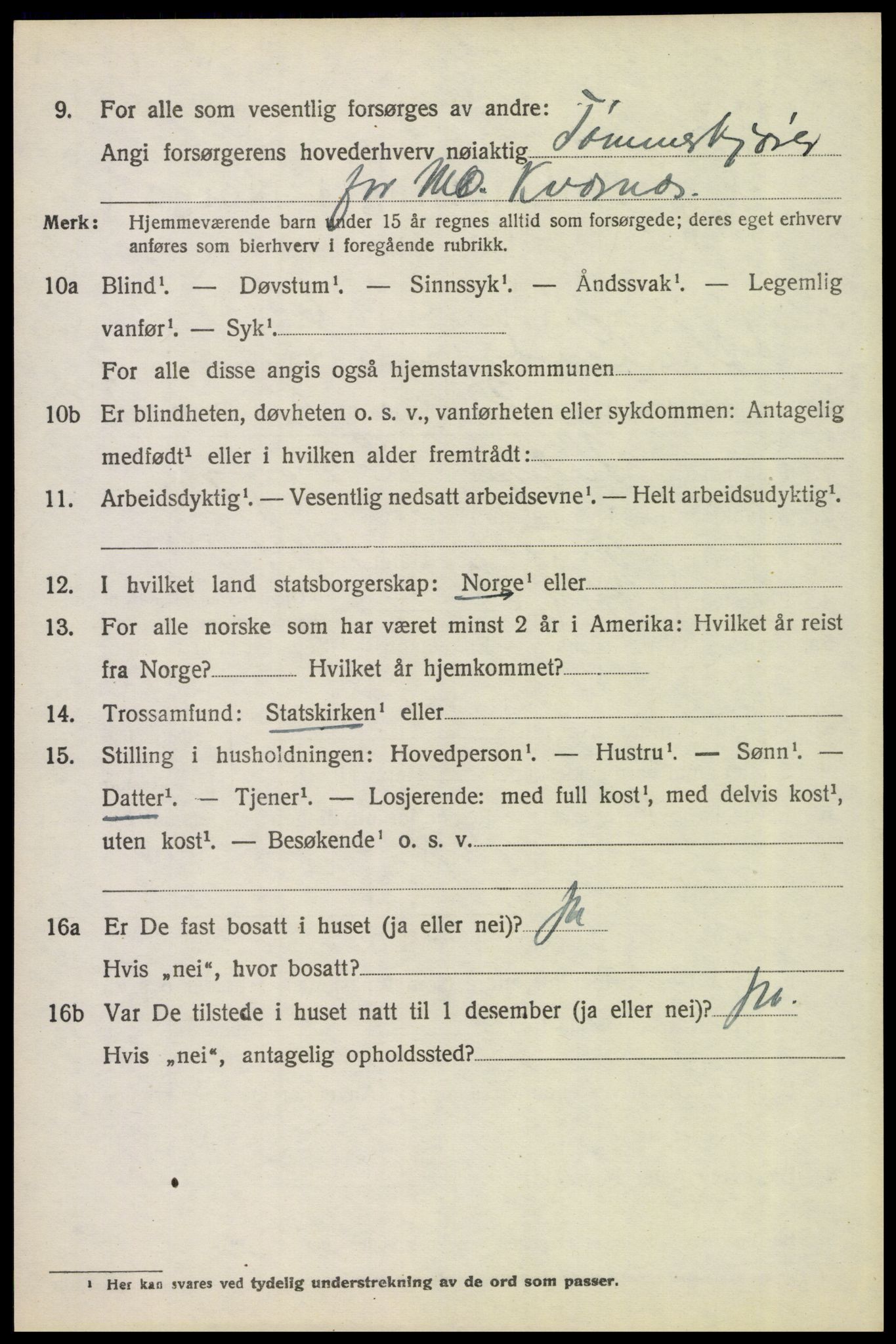 SAH, 1920 census for Ytre Rendal, 1920, p. 2906