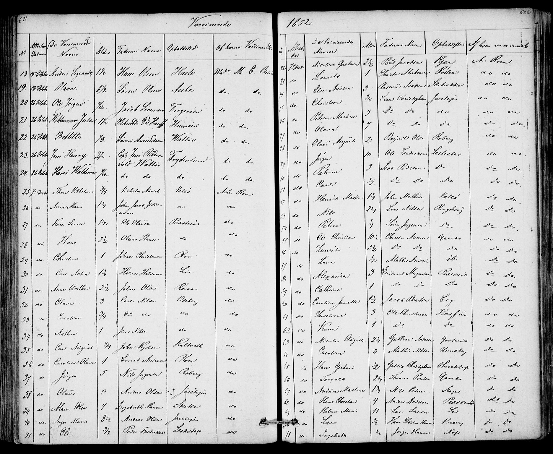 Sem kirkebøker, SAKO/A-5/F/Fa/L0006: Parish register (official) no. I 6, 1843-1855, p. 621-622