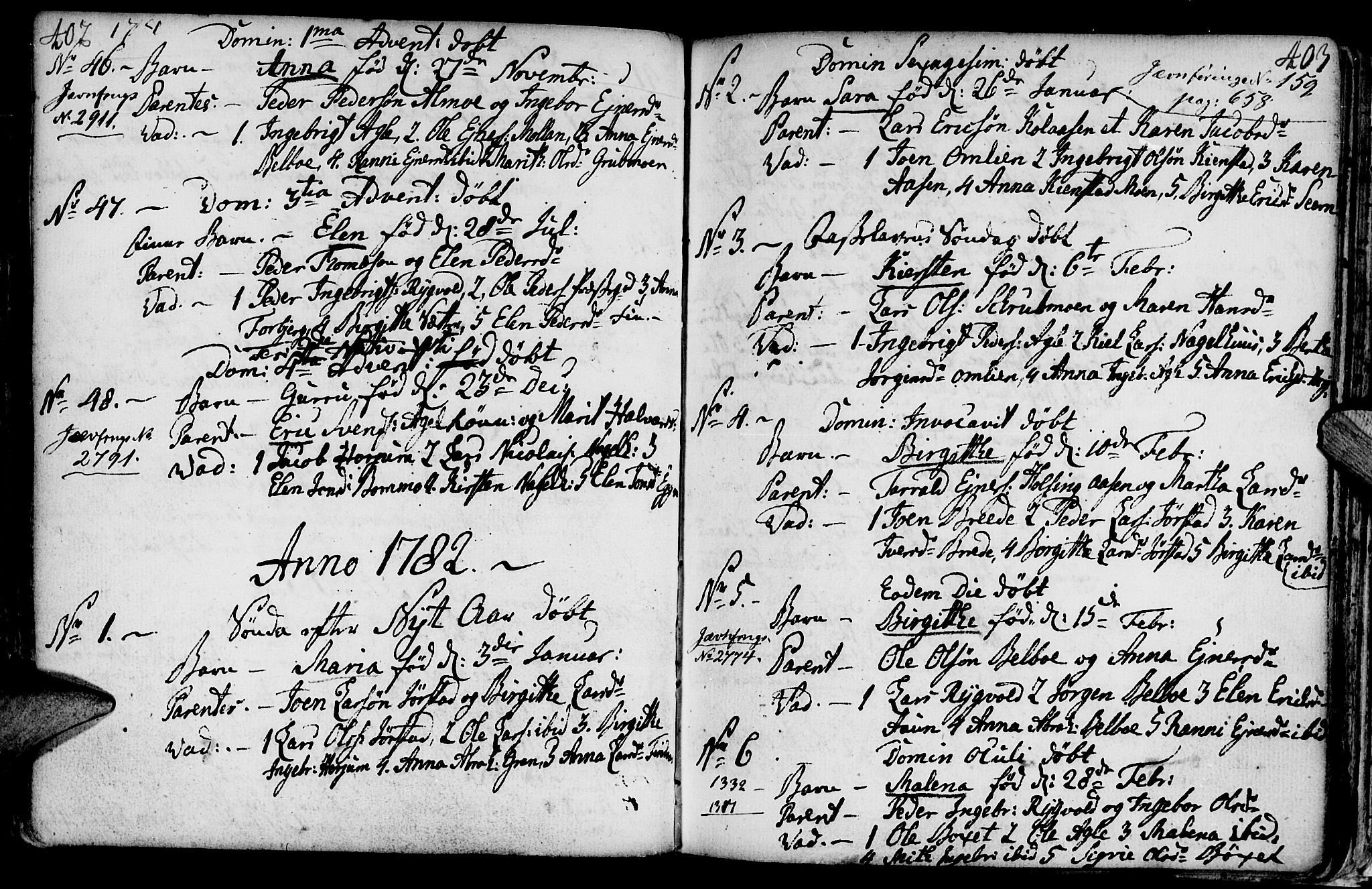 Ministerialprotokoller, klokkerbøker og fødselsregistre - Nord-Trøndelag, SAT/A-1458/749/L0467: Parish register (official) no. 749A01, 1733-1787, p. 402-403