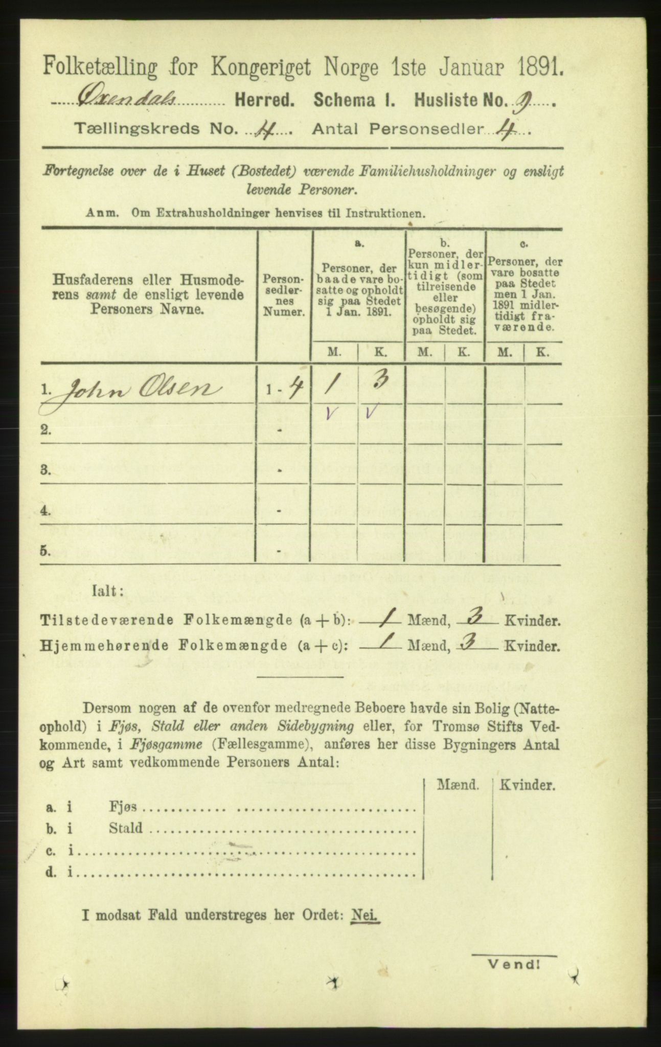 RA, 1891 census for 1561 Øksendal, 1891, p. 817