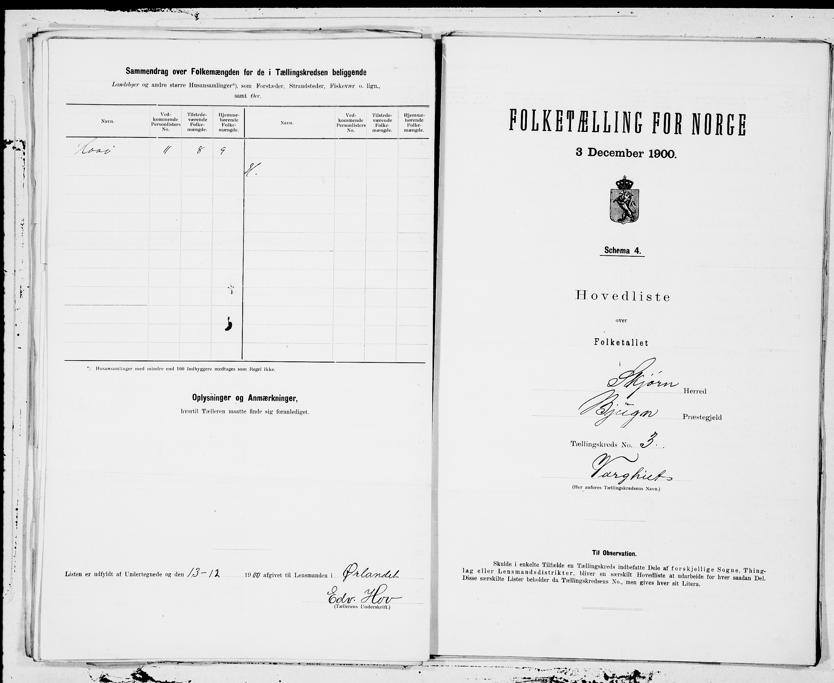 SAT, 1900 census for Stjørna, 1900, p. 6