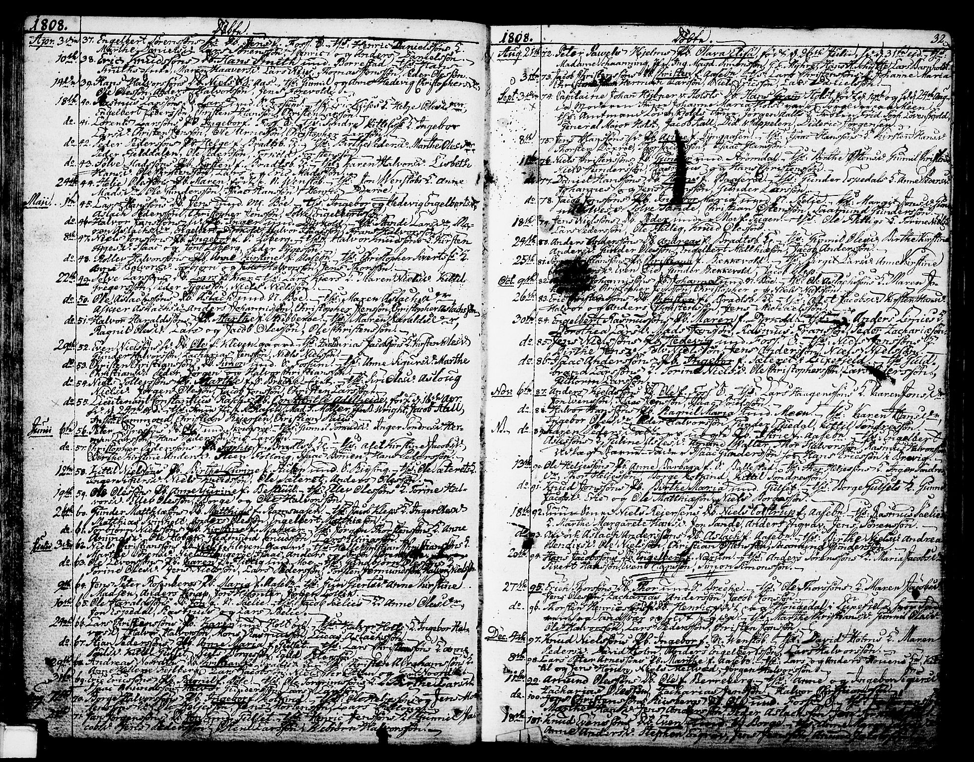 Gjerpen kirkebøker, AV/SAKO-A-265/F/Fa/L0003: Parish register (official) no. I 3, 1796-1814, p. 32