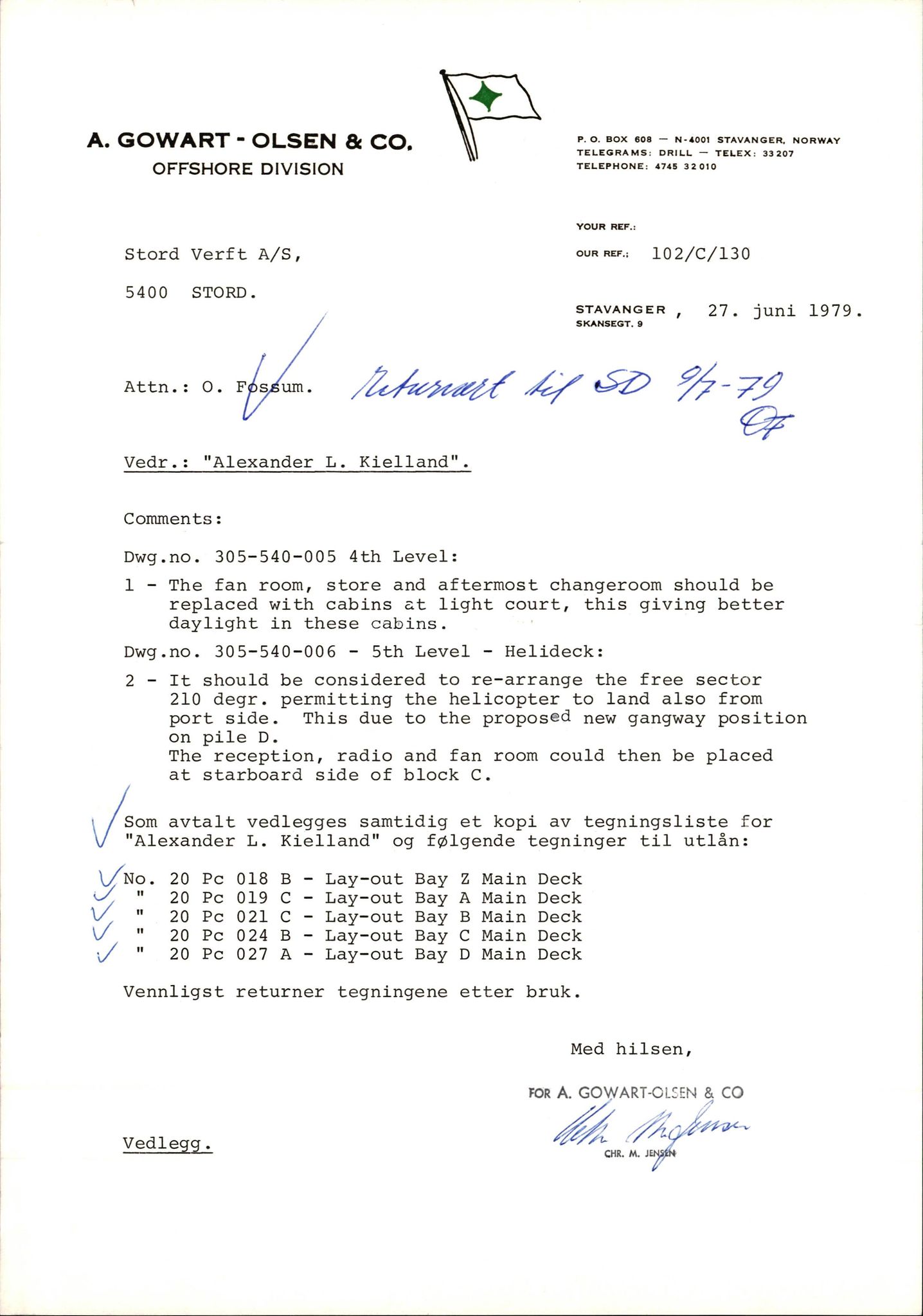 Pa 1503 - Stavanger Drilling AS, AV/SAST-A-101906/2/E/Eb/Eba/L0007: Sak og korrespondanse, 1975-1980