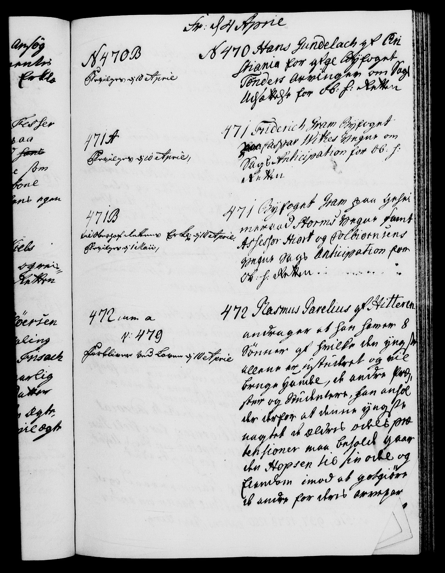 Danske Kanselli 1572-1799, AV/RA-EA-3023/I/Ia/L0002: 3. departements journal, 1772