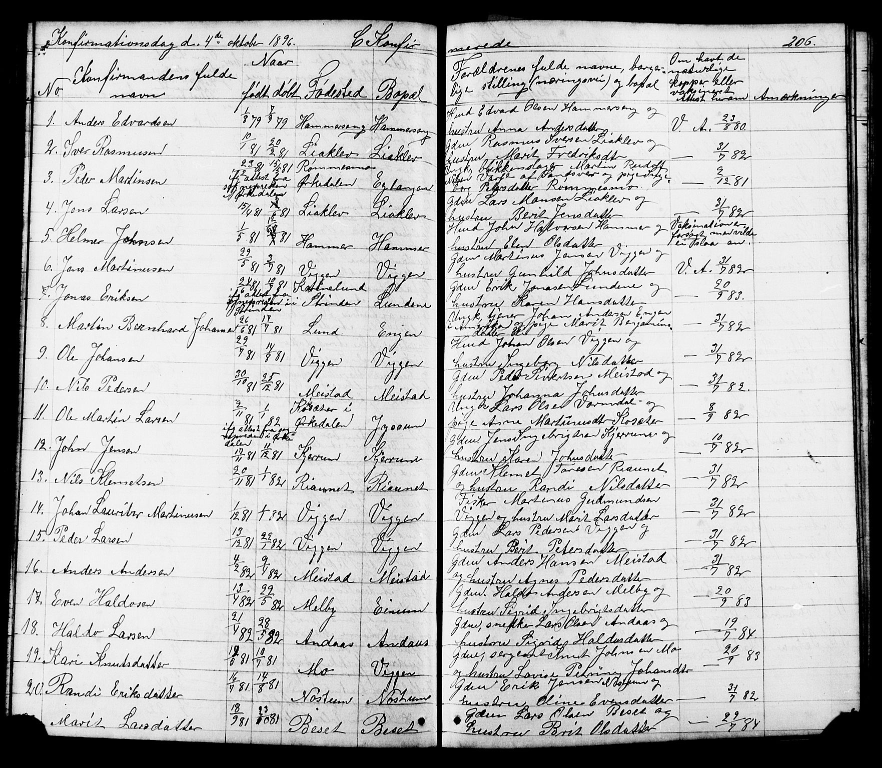Ministerialprotokoller, klokkerbøker og fødselsregistre - Sør-Trøndelag, AV/SAT-A-1456/665/L0777: Parish register (copy) no. 665C02, 1867-1915, p. 206
