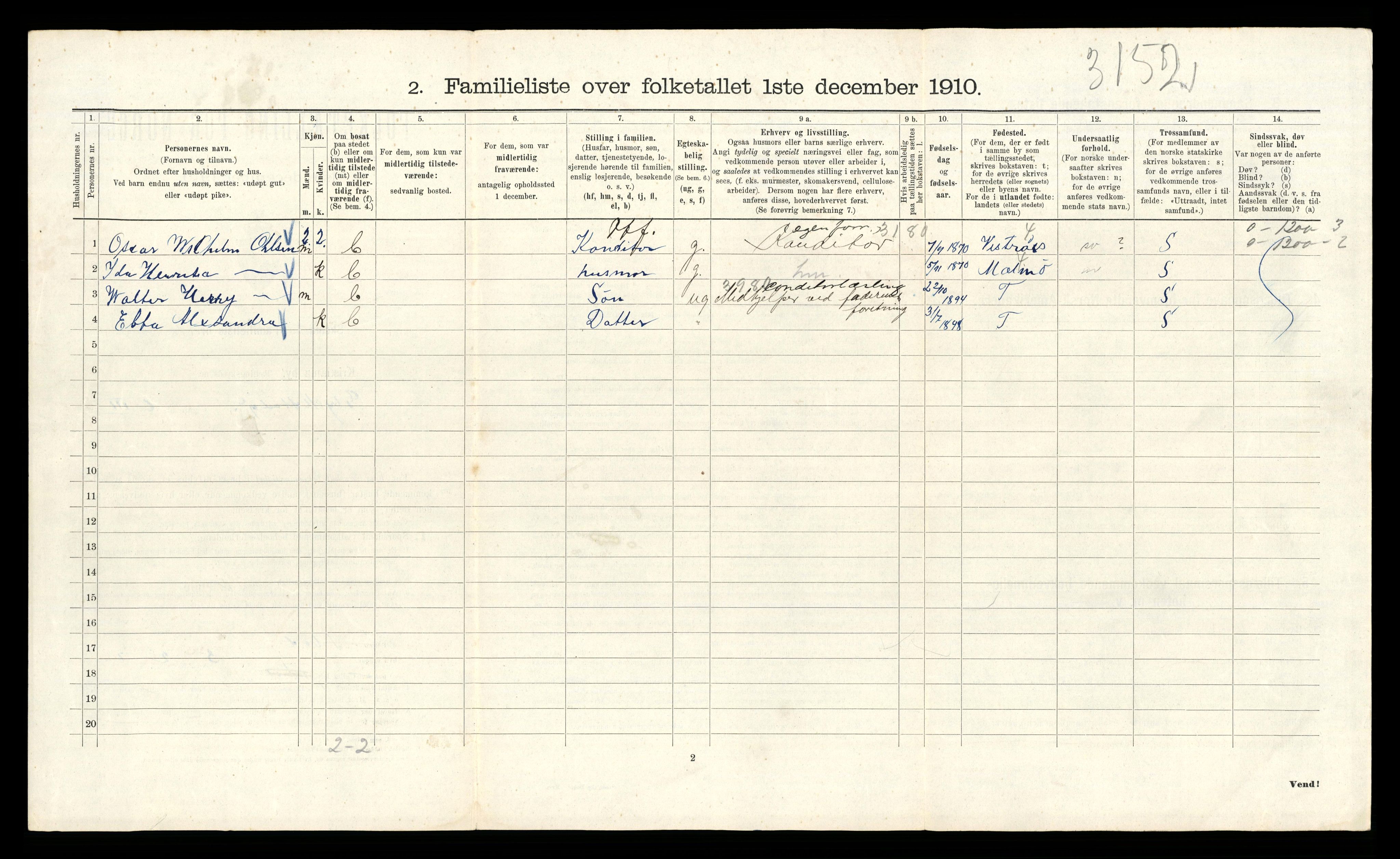 RA, 1910 census for Kristiania, 1910, p. 28740