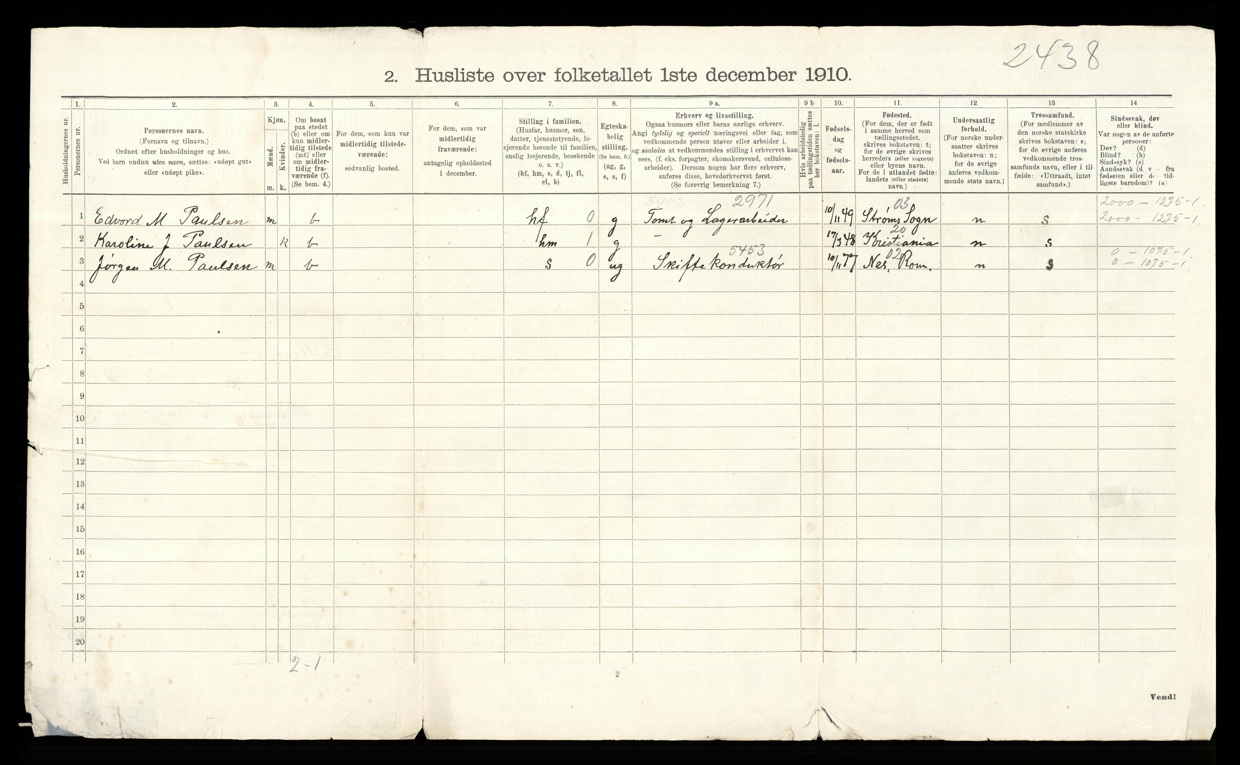 RA, 1910 census for Lillestrøm, 1910, p. 594