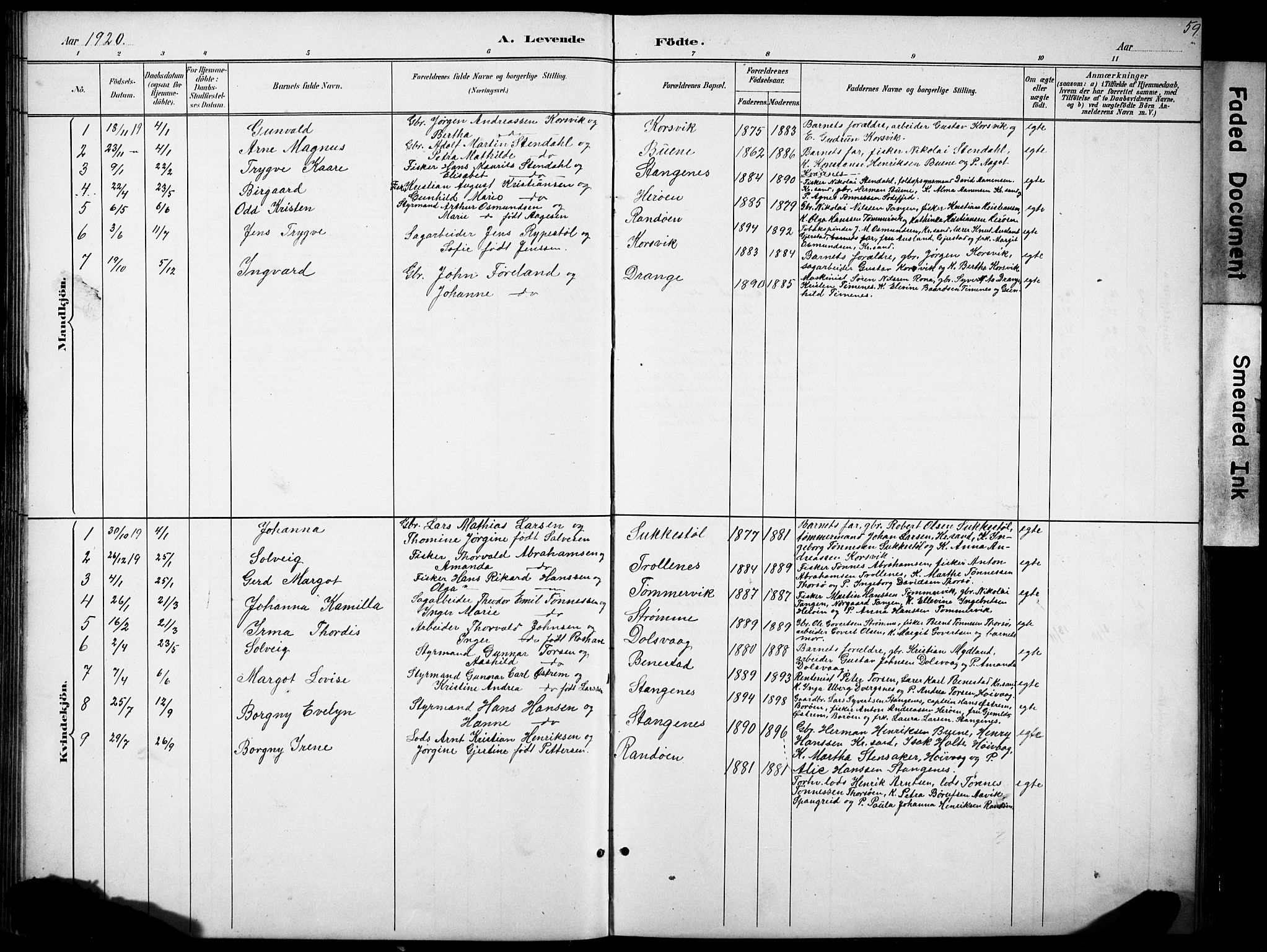 Oddernes sokneprestkontor, SAK/1111-0033/F/Fb/Fbb/L0002: Parish register (copy) no. B 2, 1889-1933, p. 59