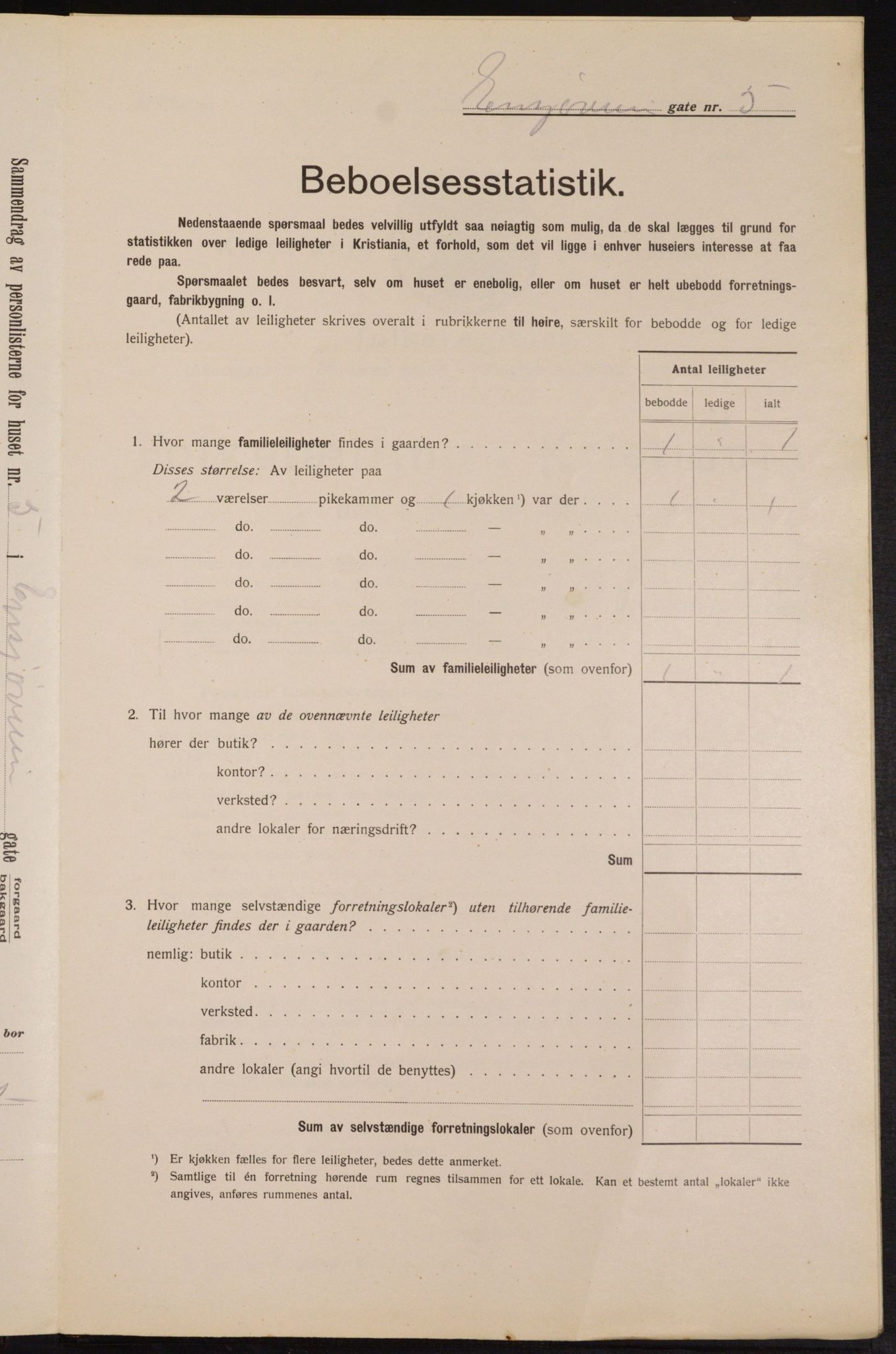 OBA, Municipal Census 1913 for Kristiania, 1913, p. 22048