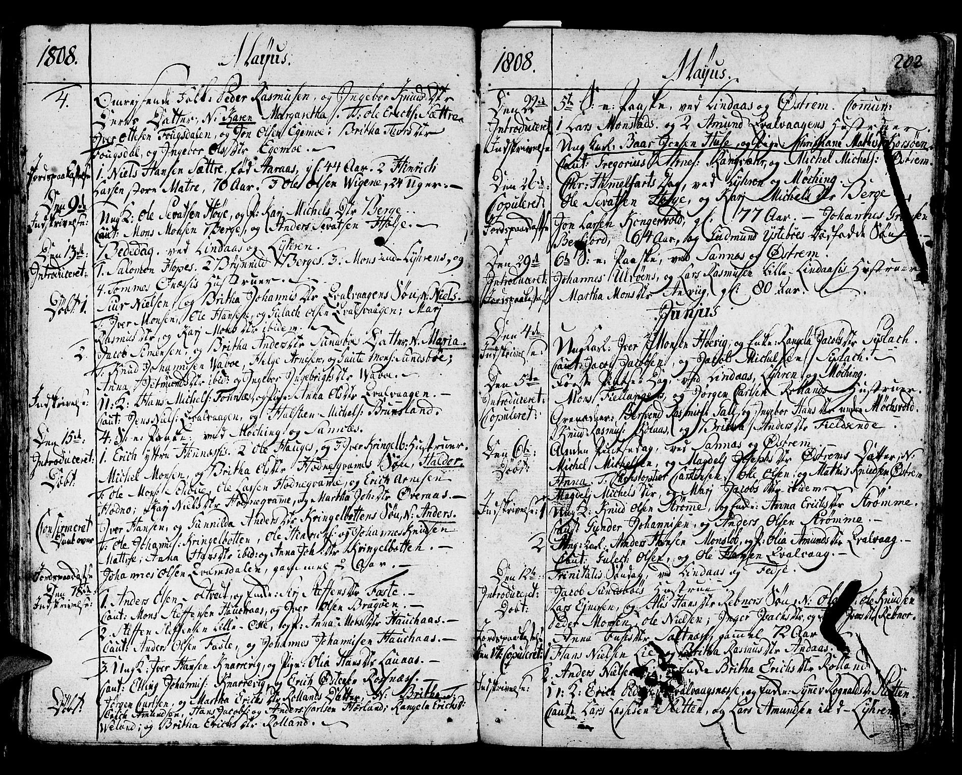 Lindås Sokneprestembete, AV/SAB-A-76701/H/Haa/Haaa/L0005: Parish register (official) no. A 5, 1791-1813, p. 202