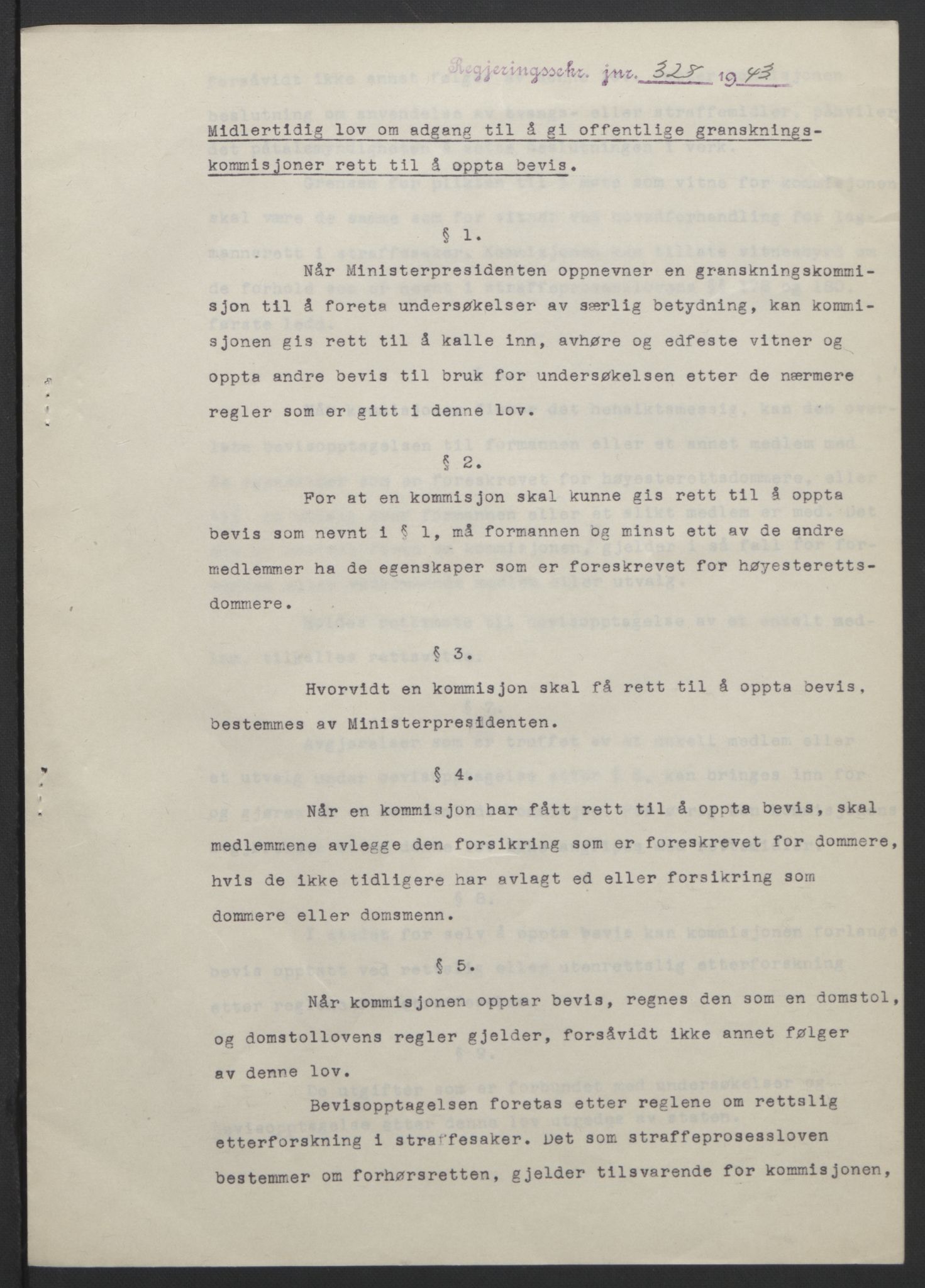 NS-administrasjonen 1940-1945 (Statsrådsekretariatet, de kommisariske statsråder mm), AV/RA-S-4279/D/Db/L0099: Lover, 1943, p. 640