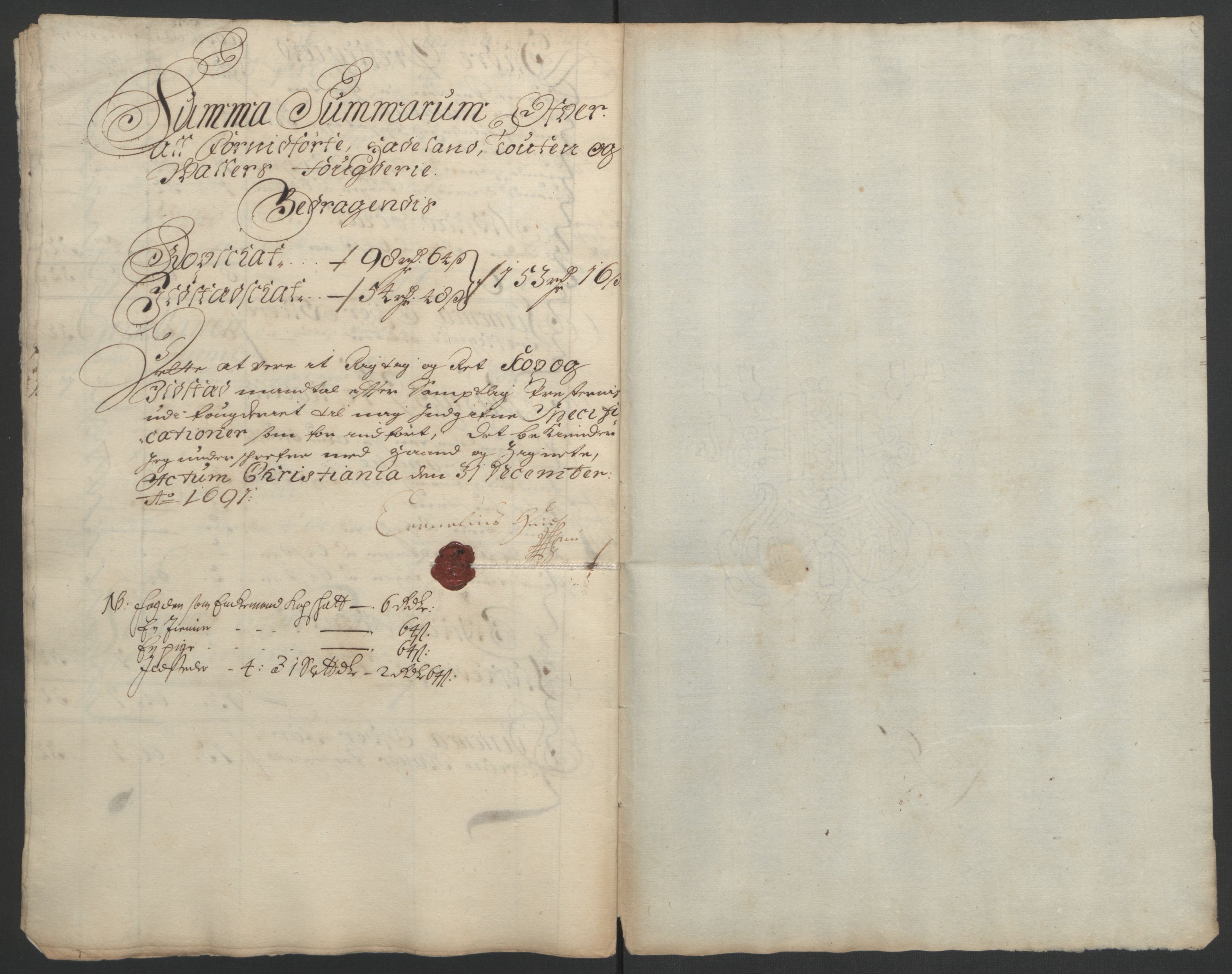 Rentekammeret inntil 1814, Reviderte regnskaper, Fogderegnskap, AV/RA-EA-4092/R18/L1290: Fogderegnskap Hadeland, Toten og Valdres, 1691, p. 202