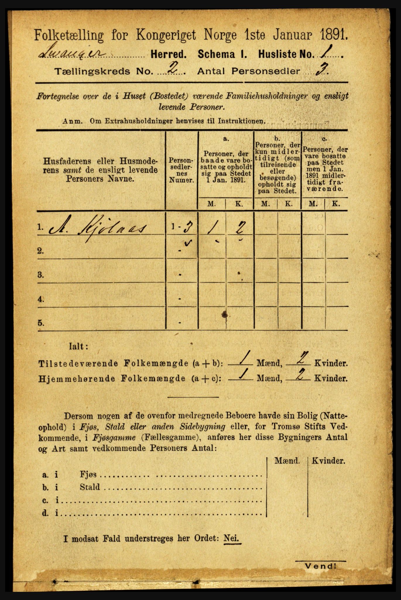 RA, 1891 census for 1720 Levanger, 1891, p. 742