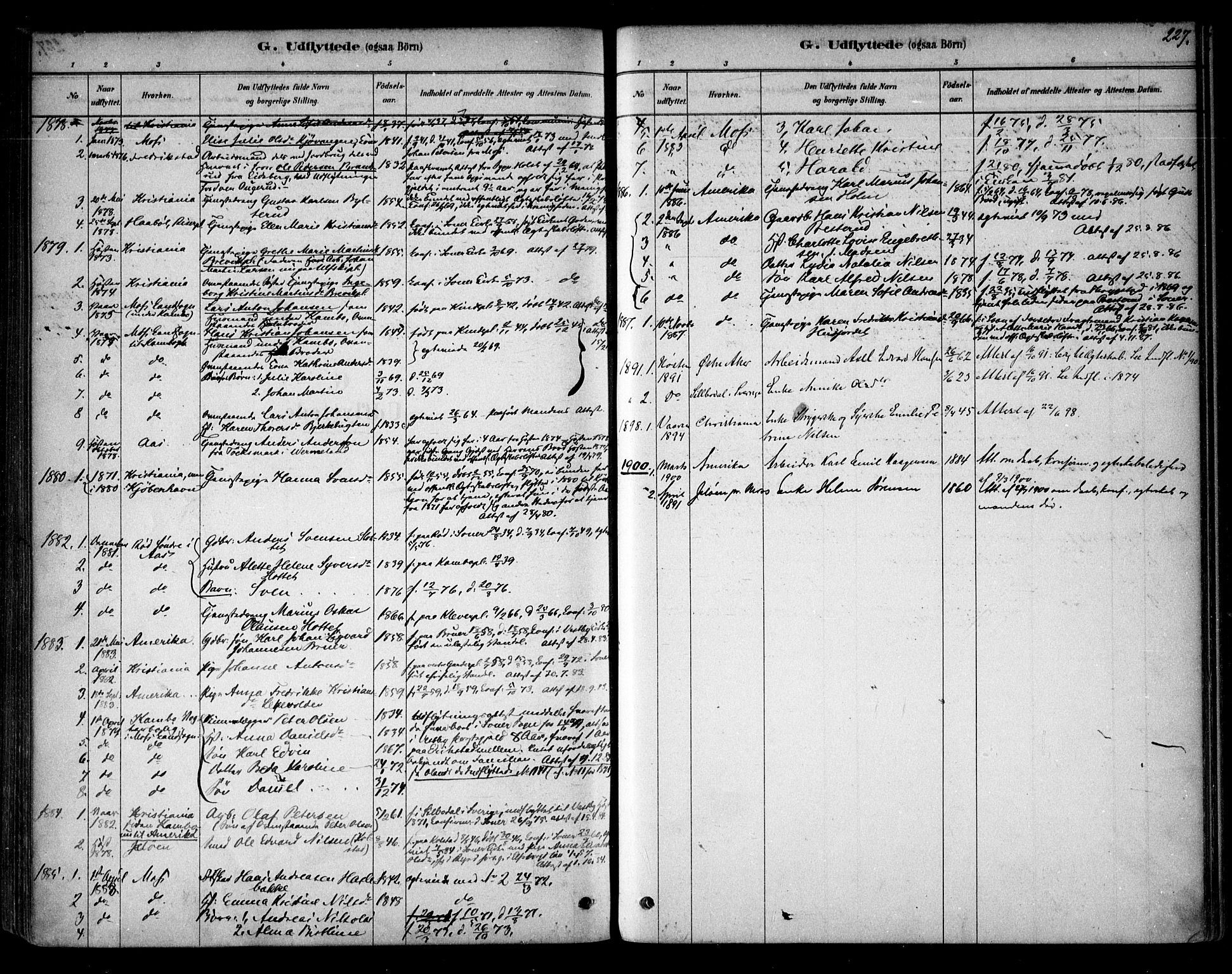 Vestby prestekontor Kirkebøker, AV/SAO-A-10893/F/Fb/L0001: Parish register (official) no. II 1, 1878-1903, p. 227