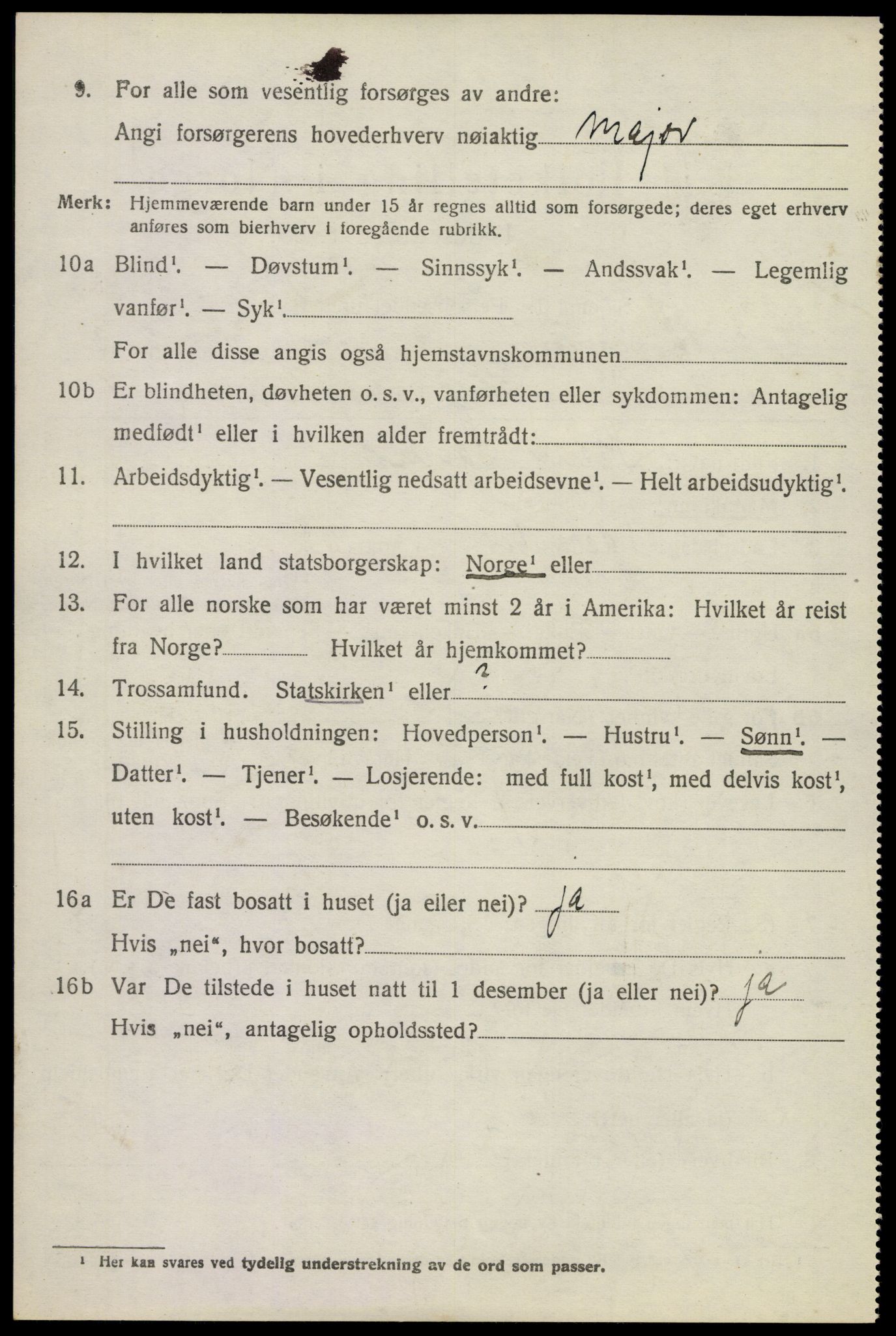 SAKO, 1920 census for Øvre Sandsvær, 1920, p. 2539