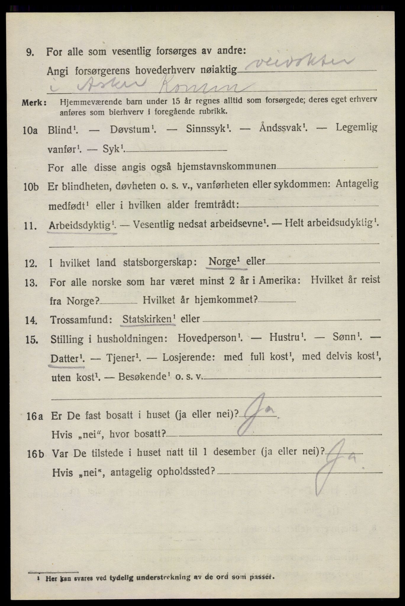 SAO, 1920 census for Asker, 1920, p. 3533