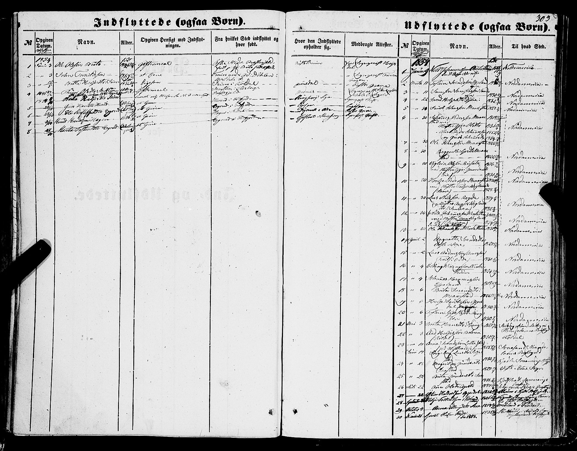 Ullensvang sokneprestembete, SAB/A-78701/H/Haa: Parish register (official) no. A 11, 1854-1866, p. 303