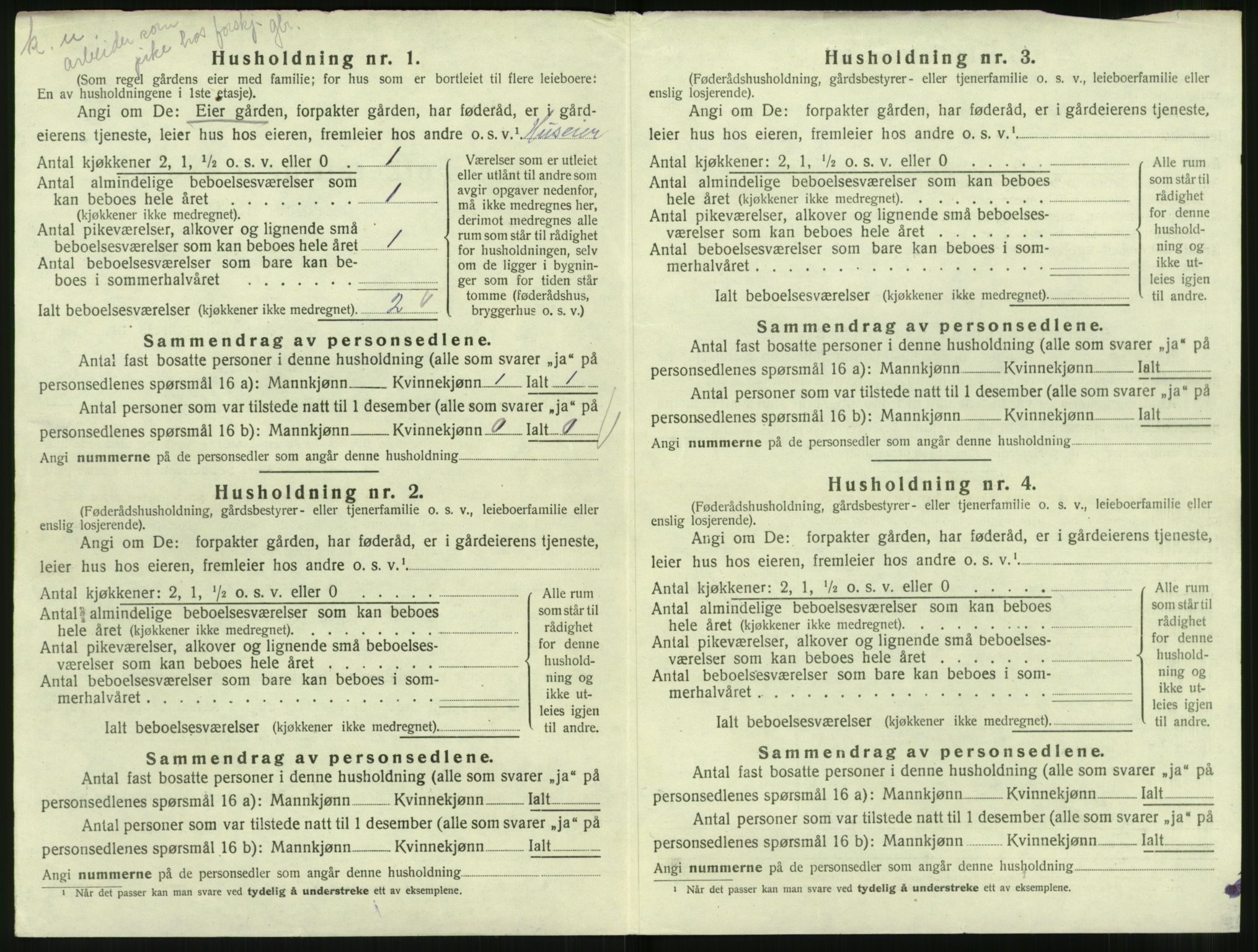 SAT, 1920 census for Hareid, 1920, p. 338