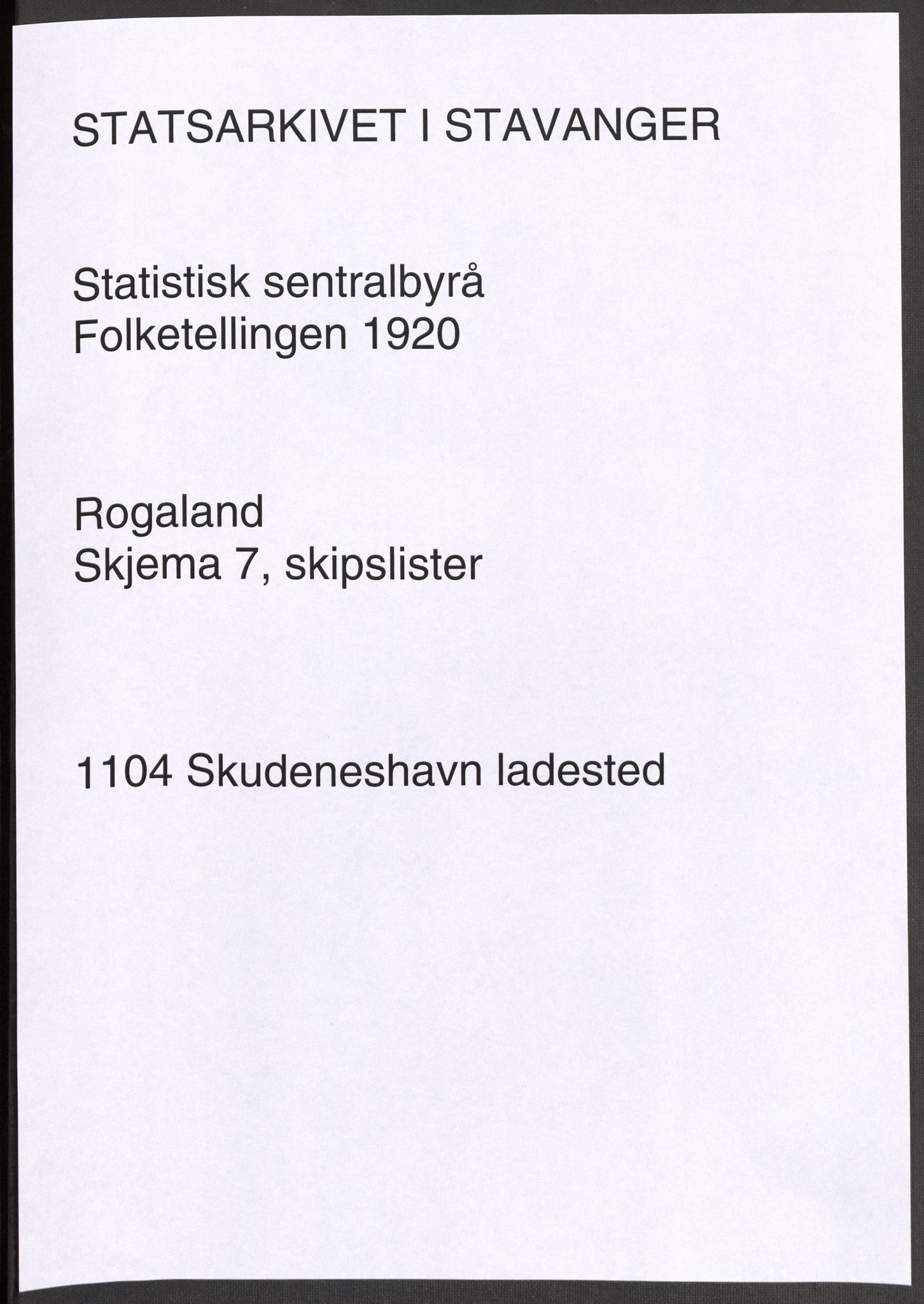 SAST, 1920 census for Skudeneshavn, 1920, p. 3811