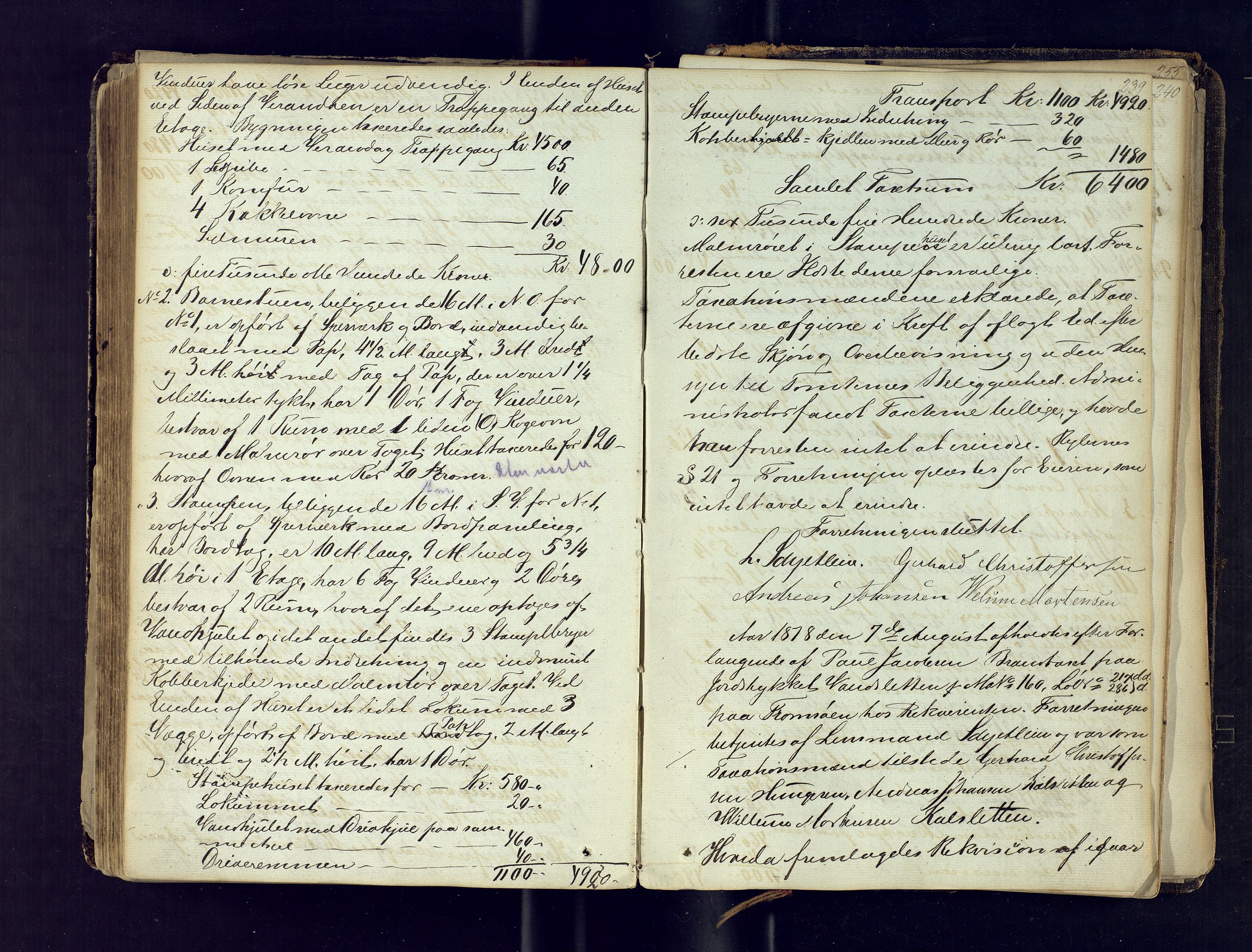 Tromsøysund lensmannskontor, SATØ/SATØ-12/F/Fs/Fsb/L0732: Branntakstprotokoll. Med register, 1846-1878, p. 239