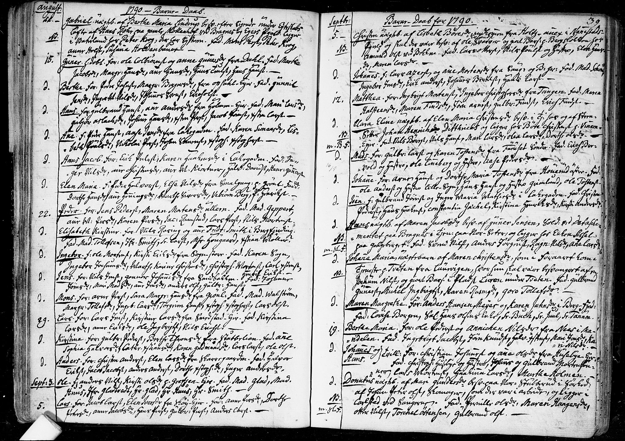 Aker prestekontor kirkebøker, SAO/A-10861/F/L0010: Parish register (official) no. 10, 1786-1809, p. 39