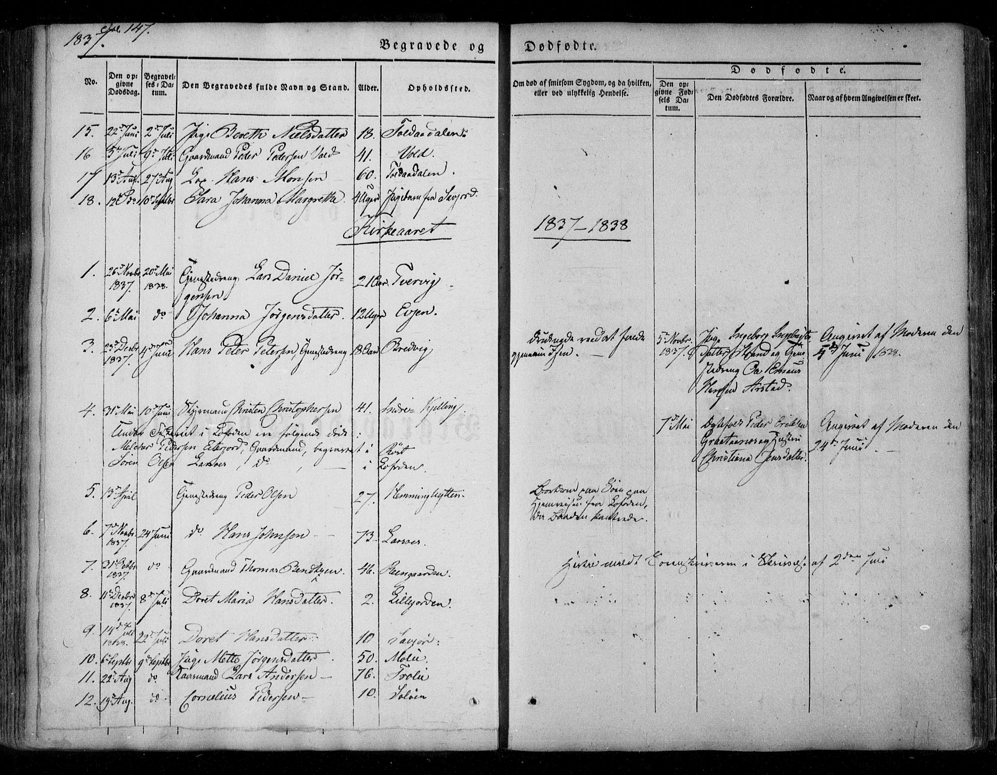 Ministerialprotokoller, klokkerbøker og fødselsregistre - Nordland, AV/SAT-A-1459/846/L0644: Parish register (official) no. 846A02, 1837-1872, p. 147