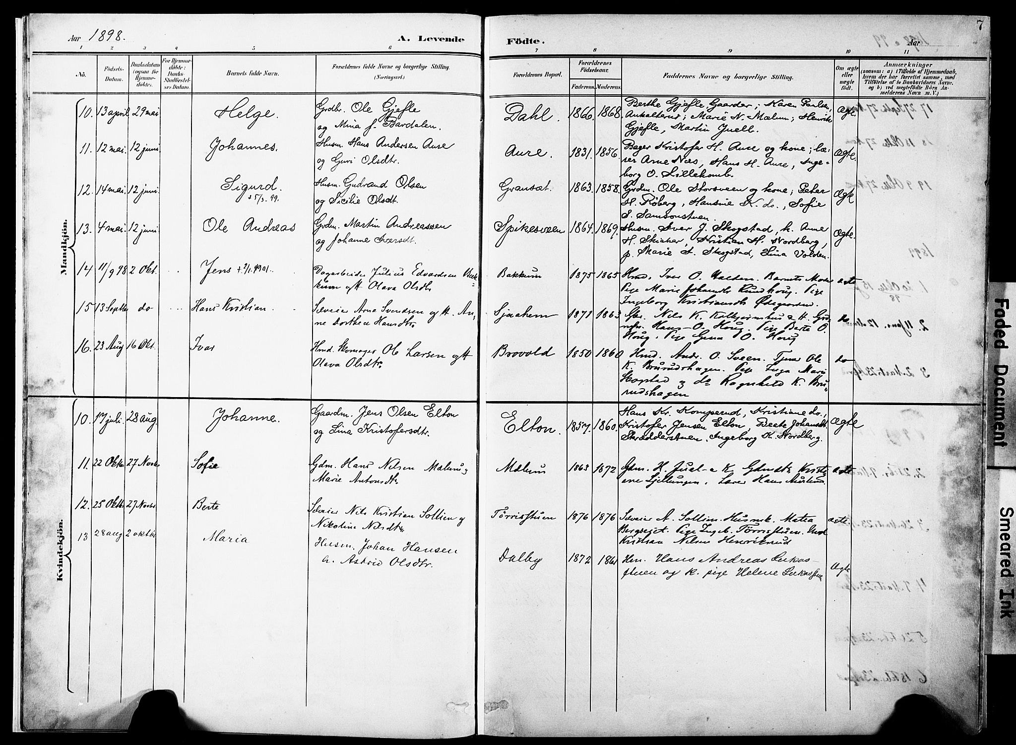 Nordre Land prestekontor, AV/SAH-PREST-124/H/Ha/Haa/L0006: Parish register (official) no. 6, 1897-1914, p. 7