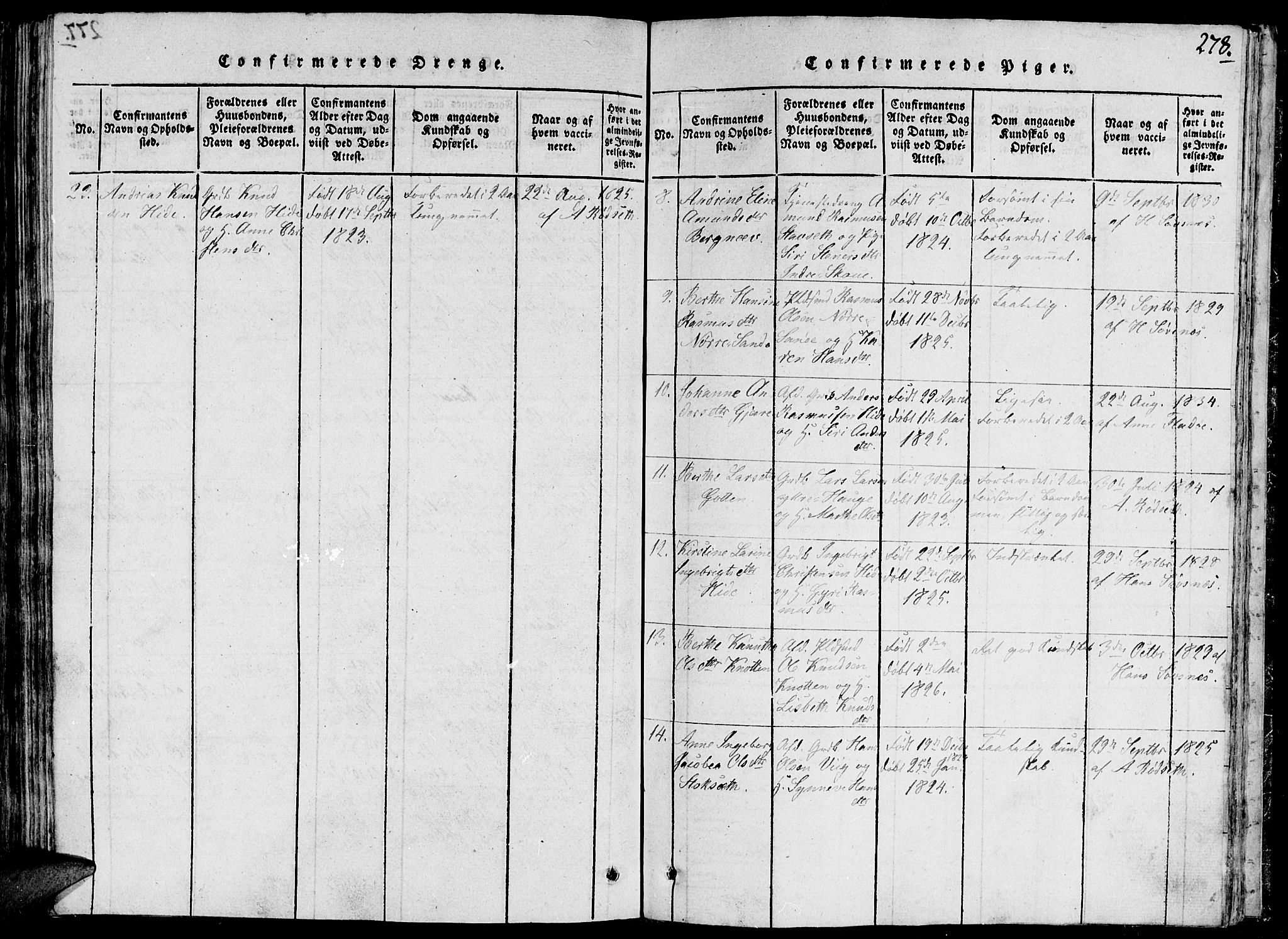 Ministerialprotokoller, klokkerbøker og fødselsregistre - Møre og Romsdal, AV/SAT-A-1454/503/L0033: Parish register (official) no. 503A01, 1816-1841, p. 278