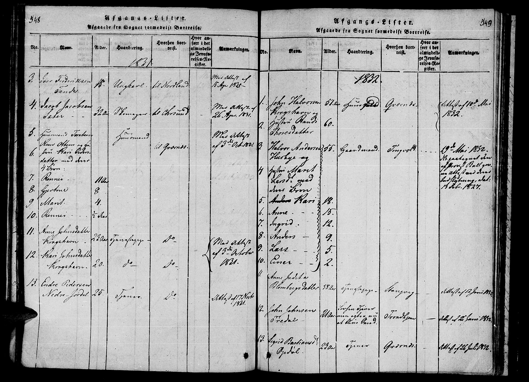 Ministerialprotokoller, klokkerbøker og fødselsregistre - Møre og Romsdal, SAT/A-1454/590/L1009: Parish register (official) no. 590A03 /1, 1819-1832, p. 548-549