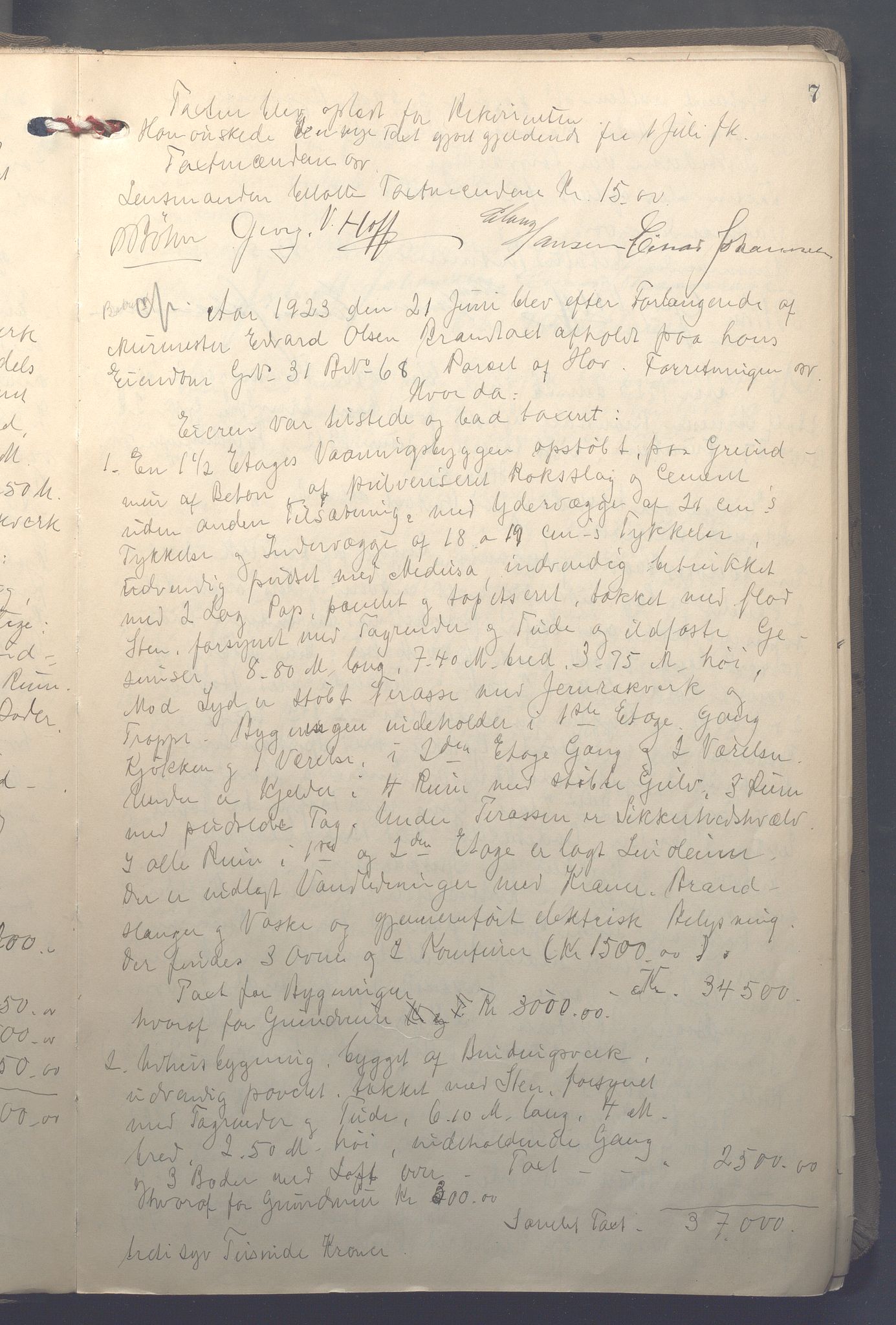Lensmennene i Aker, OBA/A-10133/F/Fb/L0002: Branntakstprotokoll, 1922-1929, p. 7