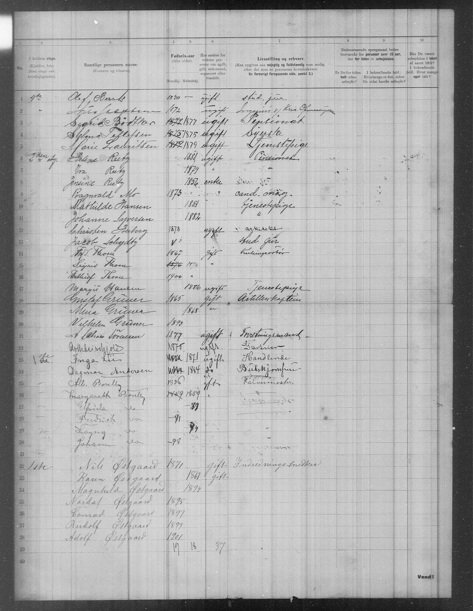 OBA, Municipal Census 1902 for Kristiania, 1902, p. 765