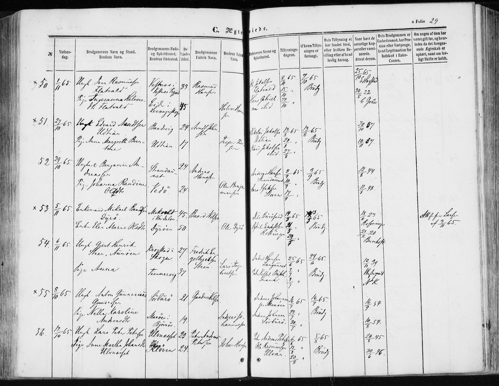 Ministerialprotokoller, klokkerbøker og fødselsregistre - Sør-Trøndelag, AV/SAT-A-1456/634/L0531: Parish register (official) no. 634A07, 1861-1870, p. 29