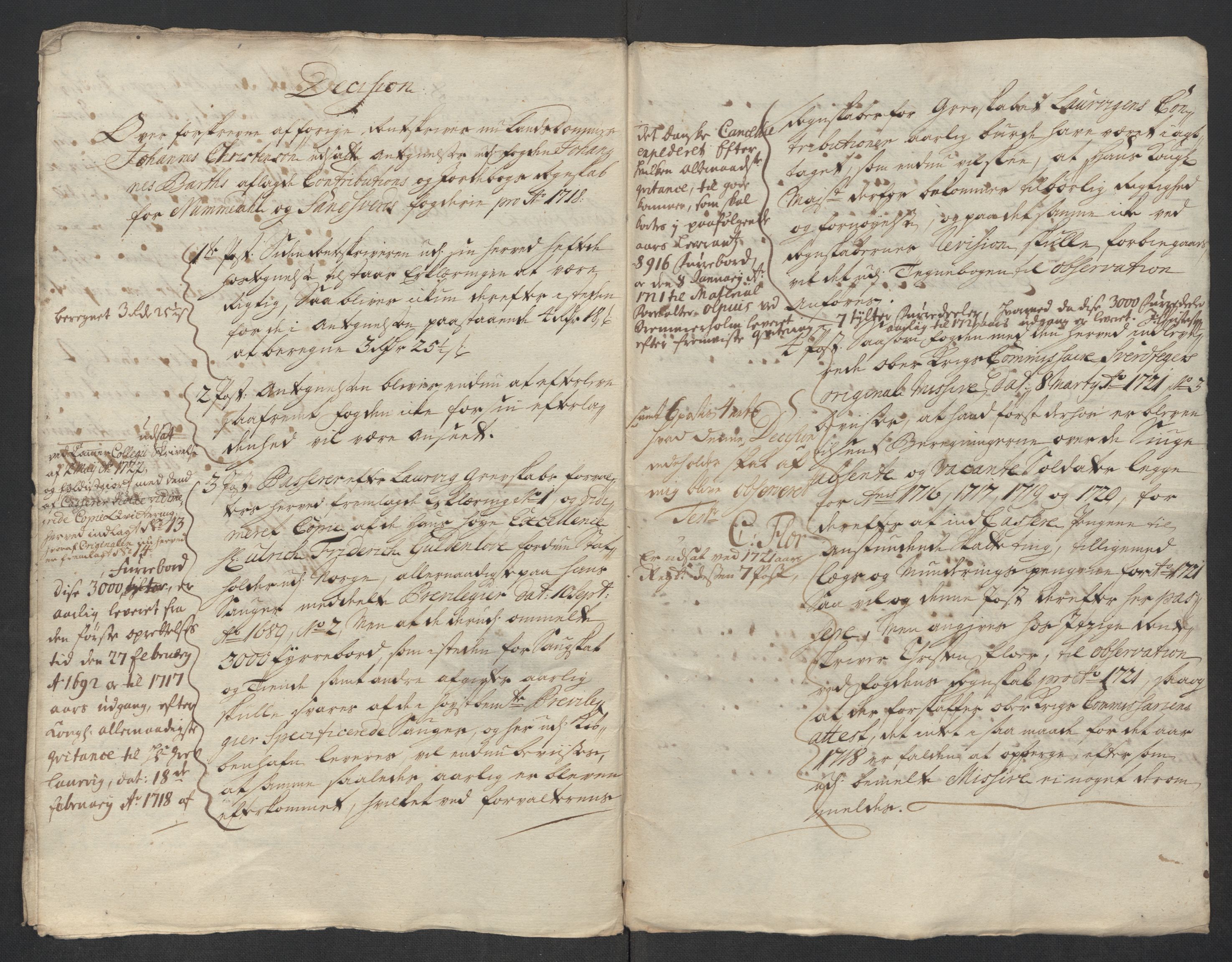 Rentekammeret inntil 1814, Reviderte regnskaper, Fogderegnskap, RA/EA-4092/R24/L1594: Fogderegnskap Numedal og Sandsvær, 1718, p. 384