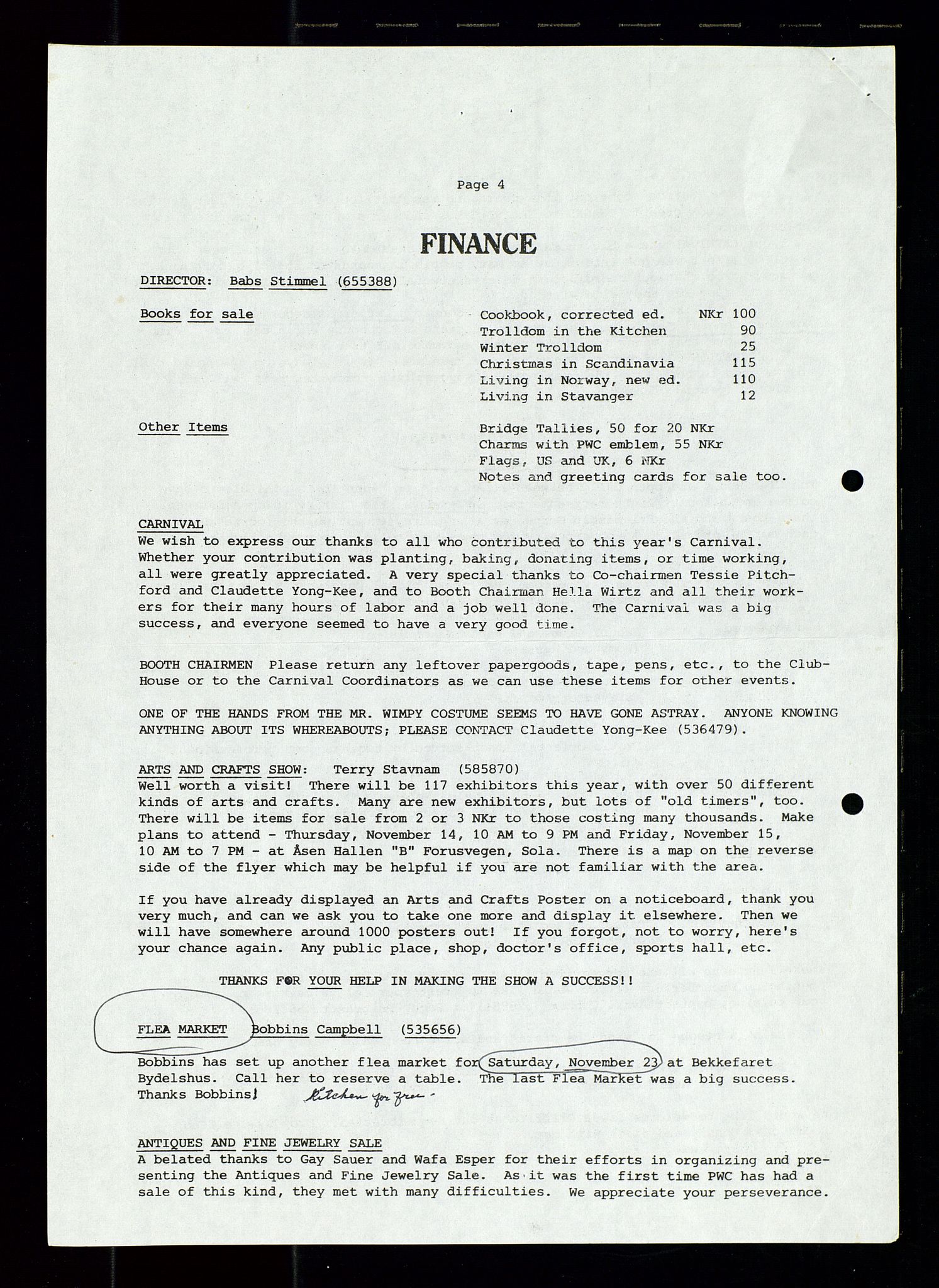 PA 1547 - Petroleum Wives Club, SAST/A-101974/X/Xa/L0002: Newsletter, 1979-1987