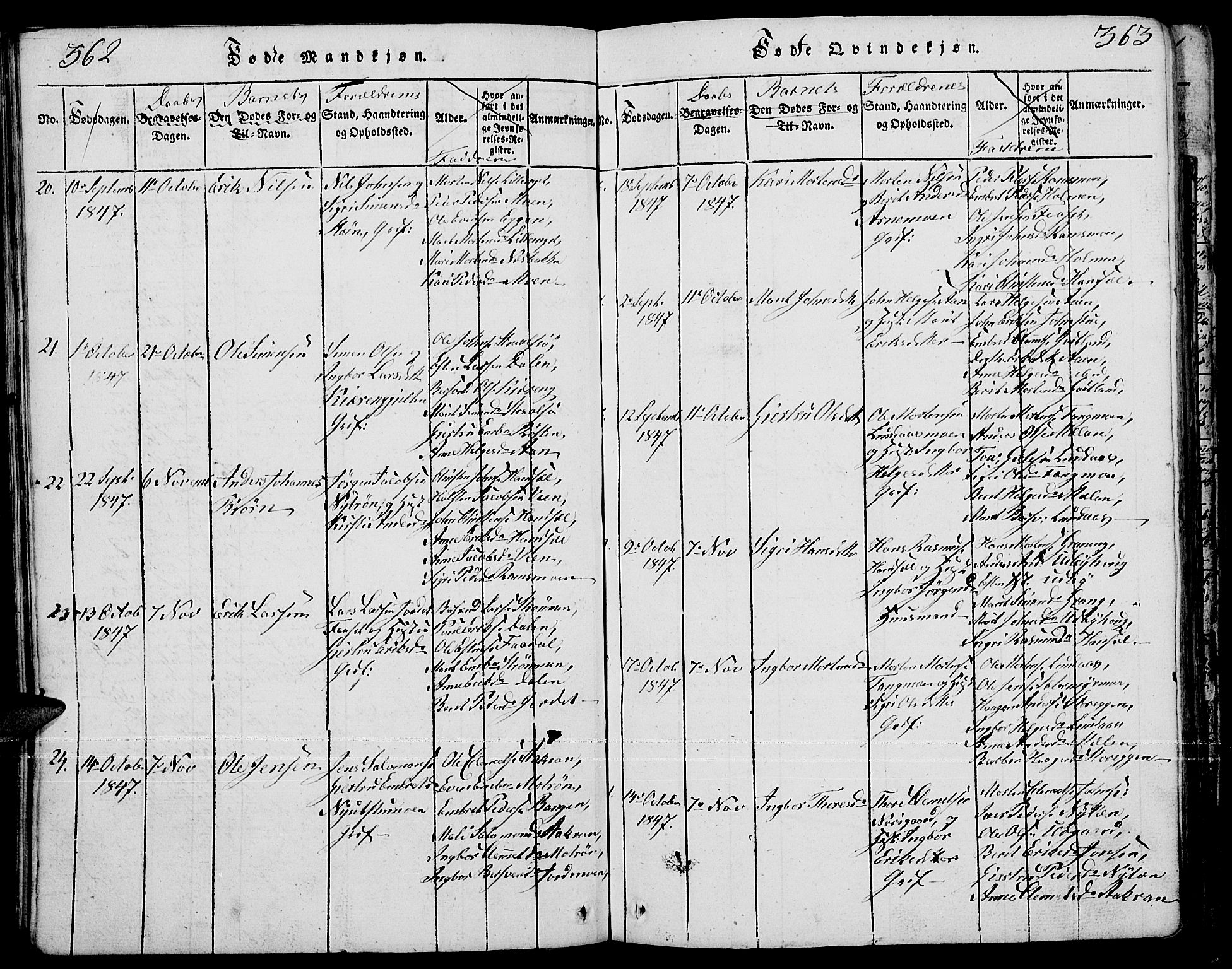 Tynset prestekontor, SAH/PREST-058/H/Ha/Hab/L0001: Parish register (copy) no. 1, 1814-1859, p. 362-363