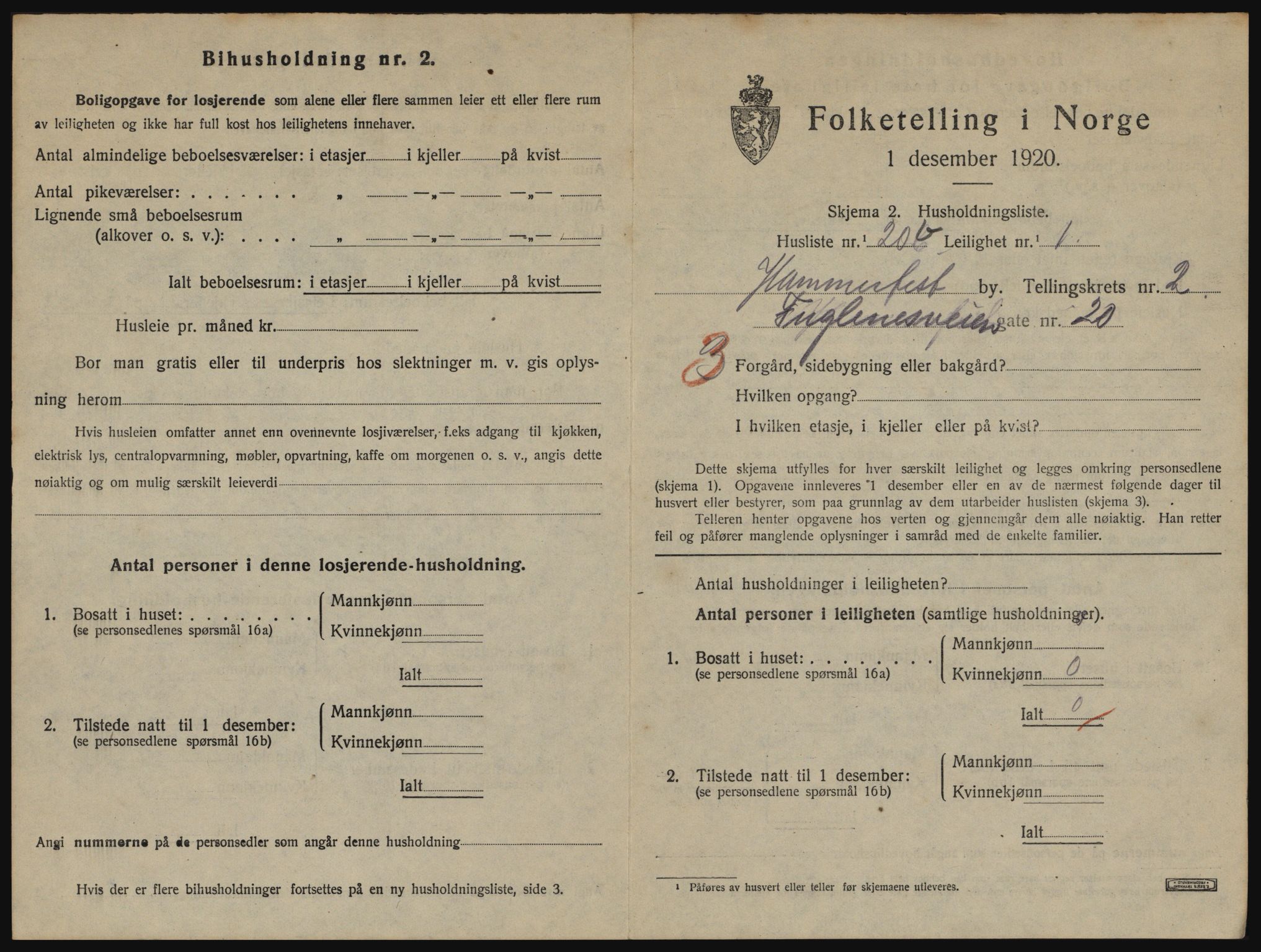 SATØ, 1920 census for Hammerfest, 1920, p. 1942