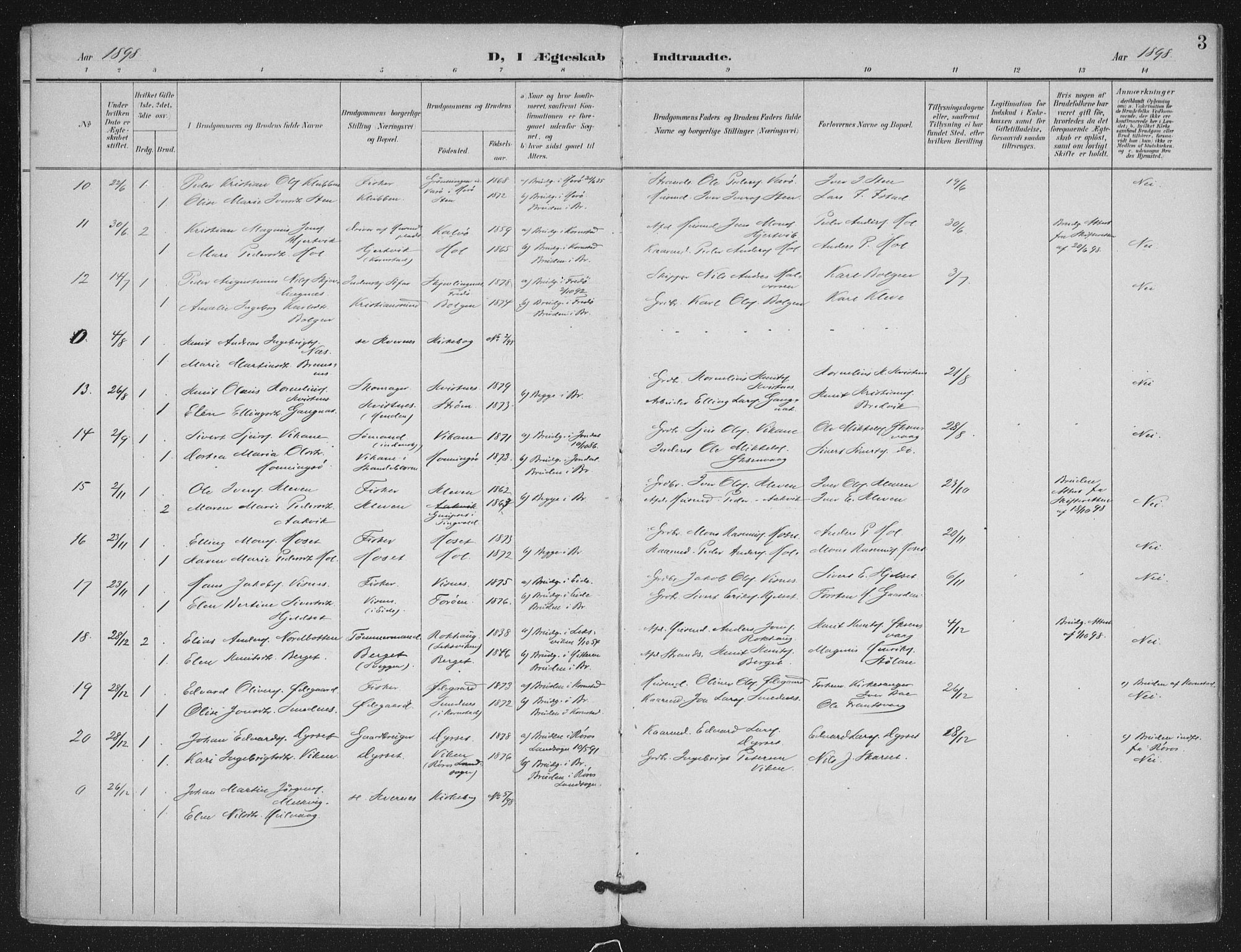 Ministerialprotokoller, klokkerbøker og fødselsregistre - Møre og Romsdal, AV/SAT-A-1454/569/L0821: Parish register (official) no. 569A07, 1897-1907, p. 3