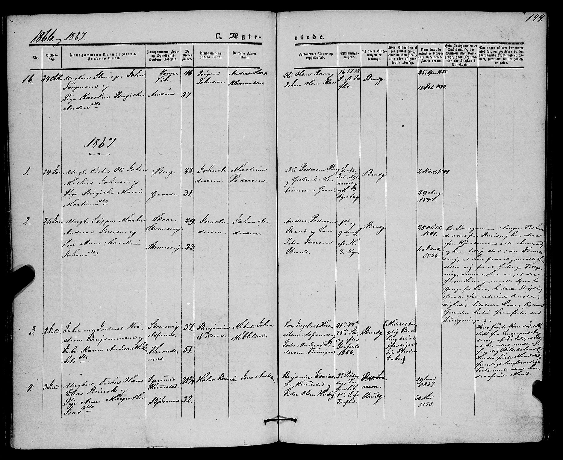 Kvæfjord sokneprestkontor, SATØ/S-1323/G/Ga/Gaa/L0004kirke: Parish register (official) no. 4, 1857-1877, p. 199