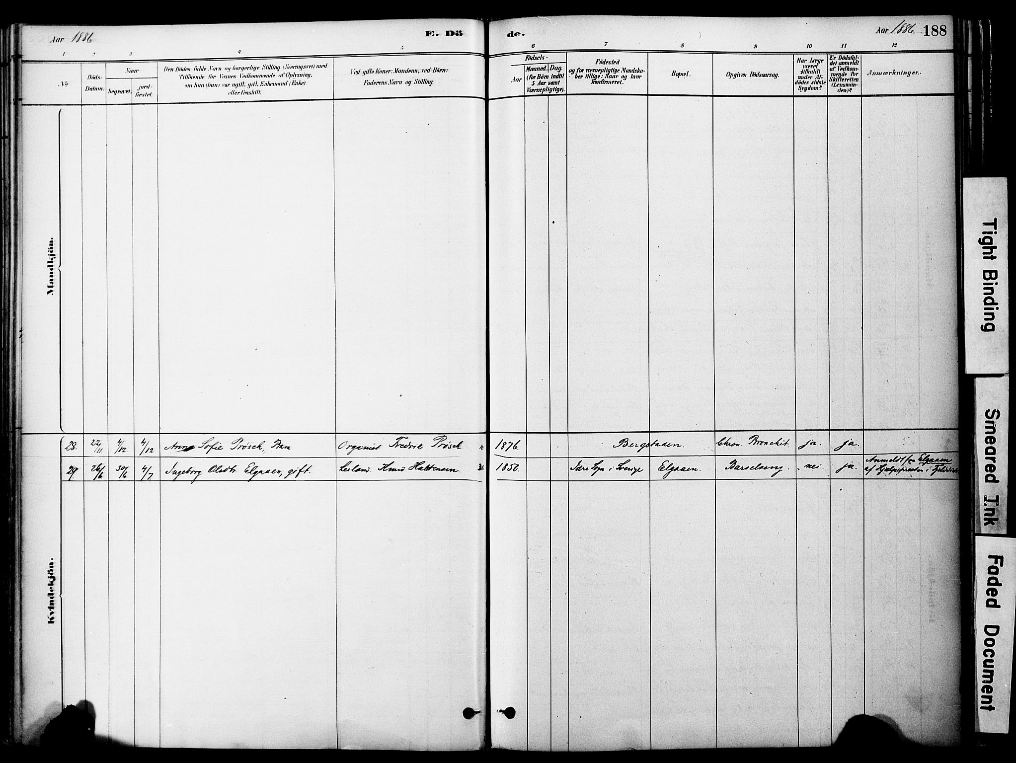 Ministerialprotokoller, klokkerbøker og fødselsregistre - Sør-Trøndelag, SAT/A-1456/681/L0933: Parish register (official) no. 681A11, 1879-1890, p. 188