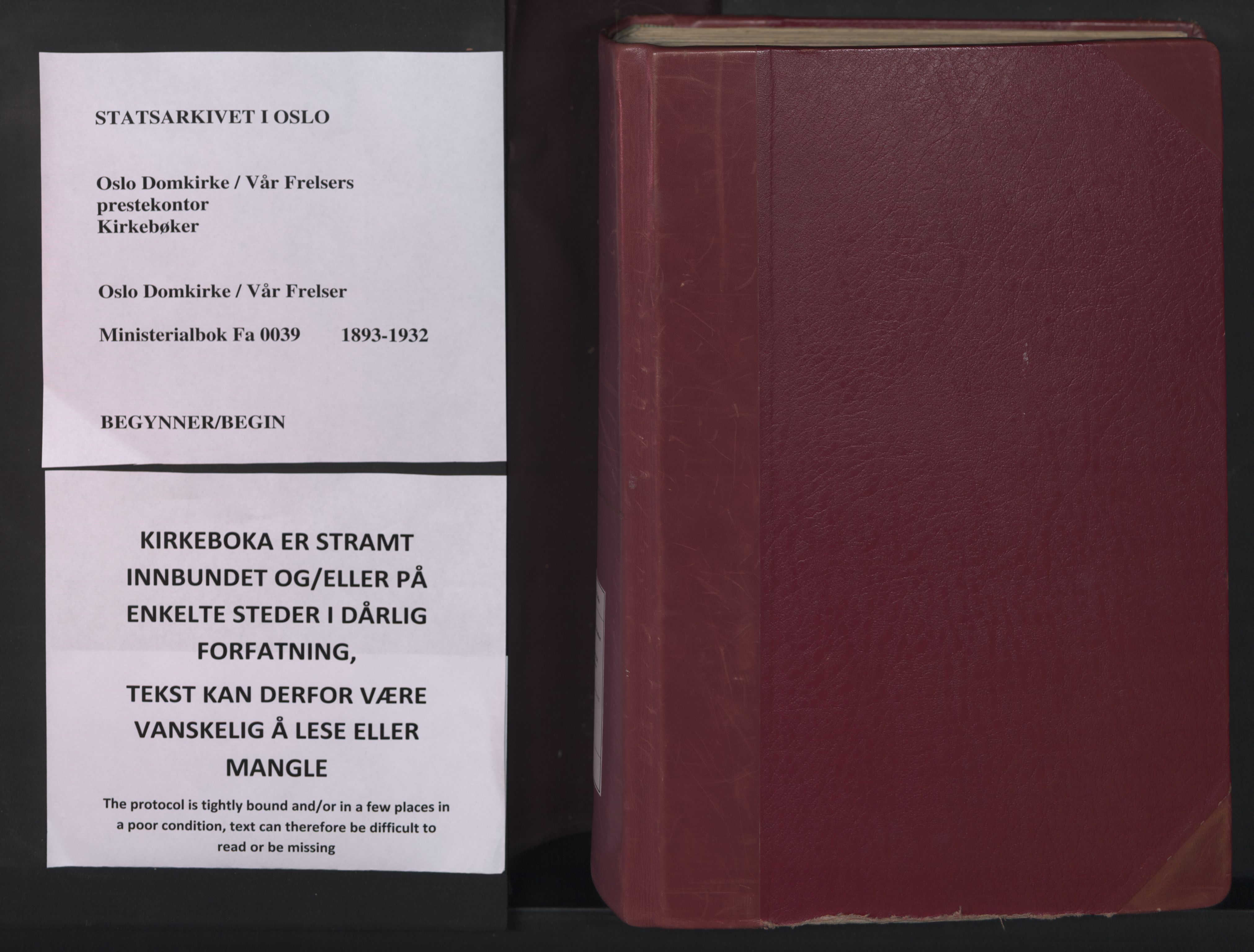 Oslo domkirke Kirkebøker, SAO/A-10752/F/Fa/L0039: Parish register (official) no. 39, 1893-1932