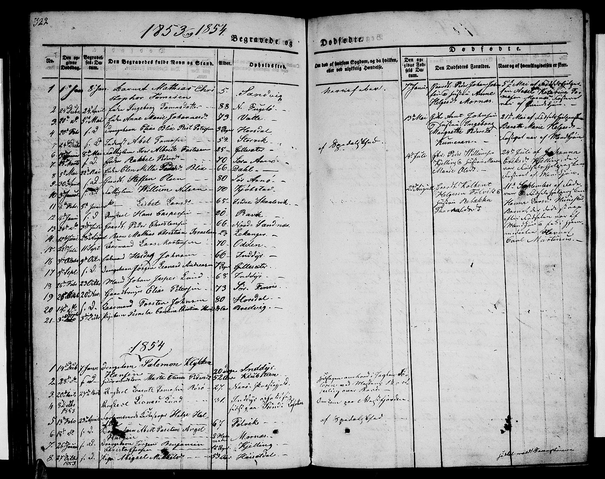 Ministerialprotokoller, klokkerbøker og fødselsregistre - Nordland, SAT/A-1459/805/L0106: Parish register (copy) no. 805C02, 1841-1861, p. 322