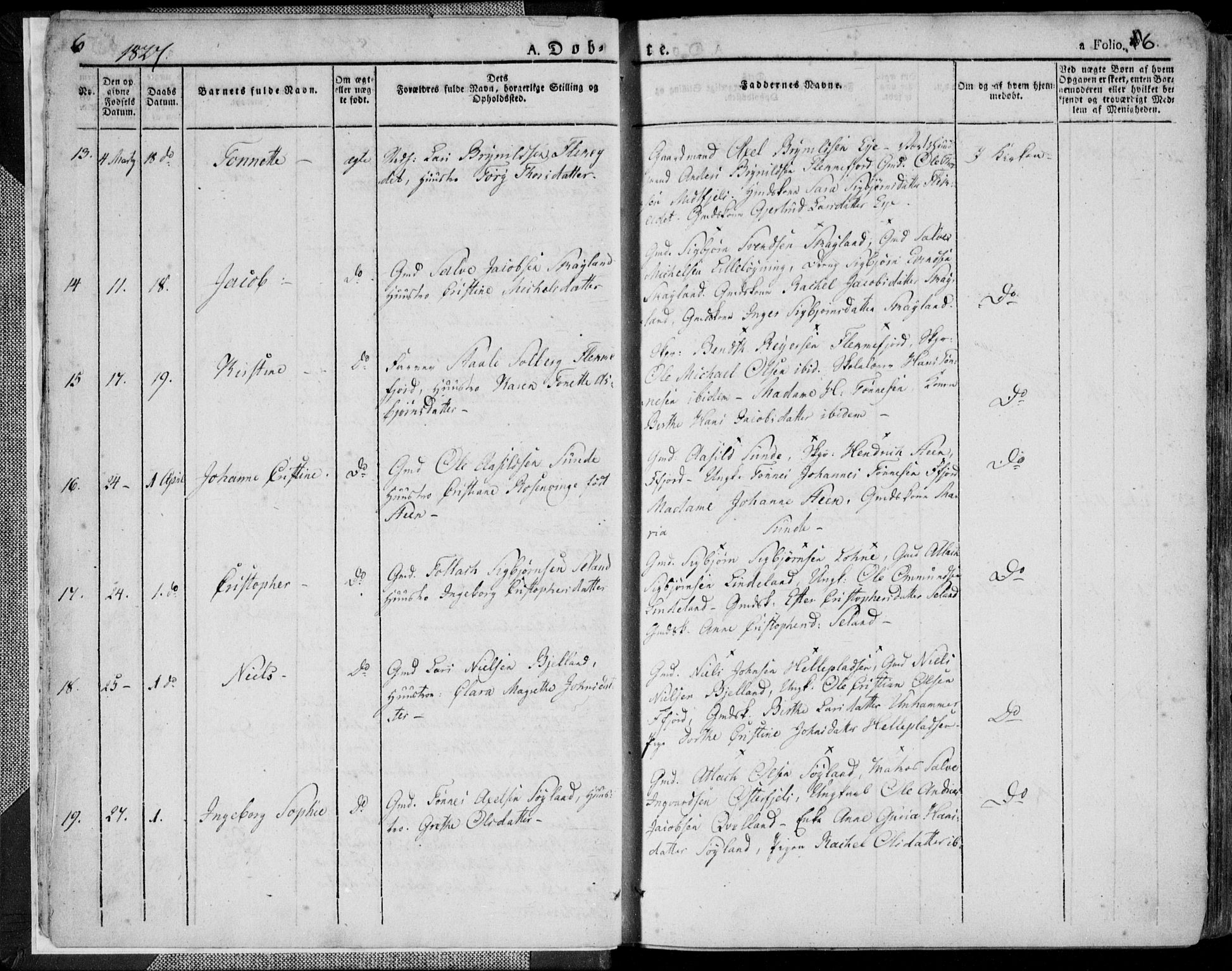 Flekkefjord sokneprestkontor, SAK/1111-0012/F/Fa/Fac/L0003: Parish register (official) no. A 3, 1826-1841, p. 6