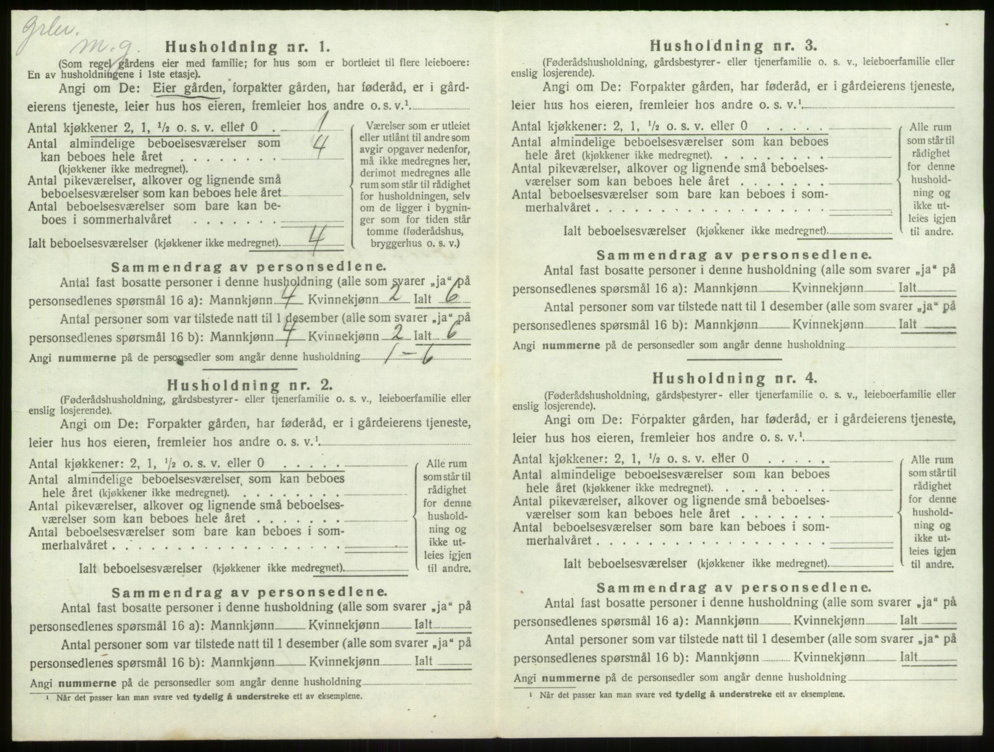 SAO, 1920 census for Borge, 1920, p. 1429
