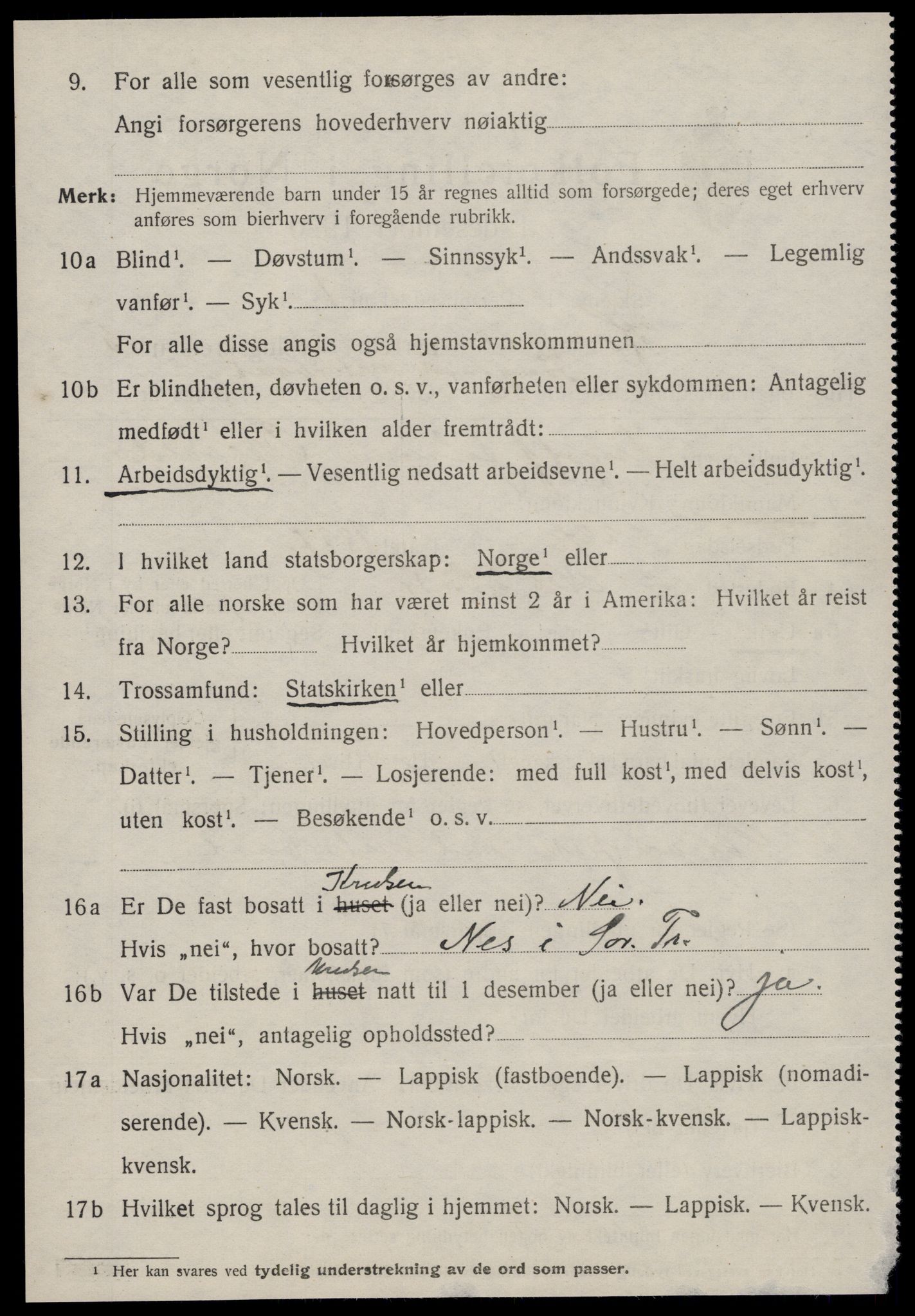 SAT, 1920 census for Hemne, 1920, p. 3517