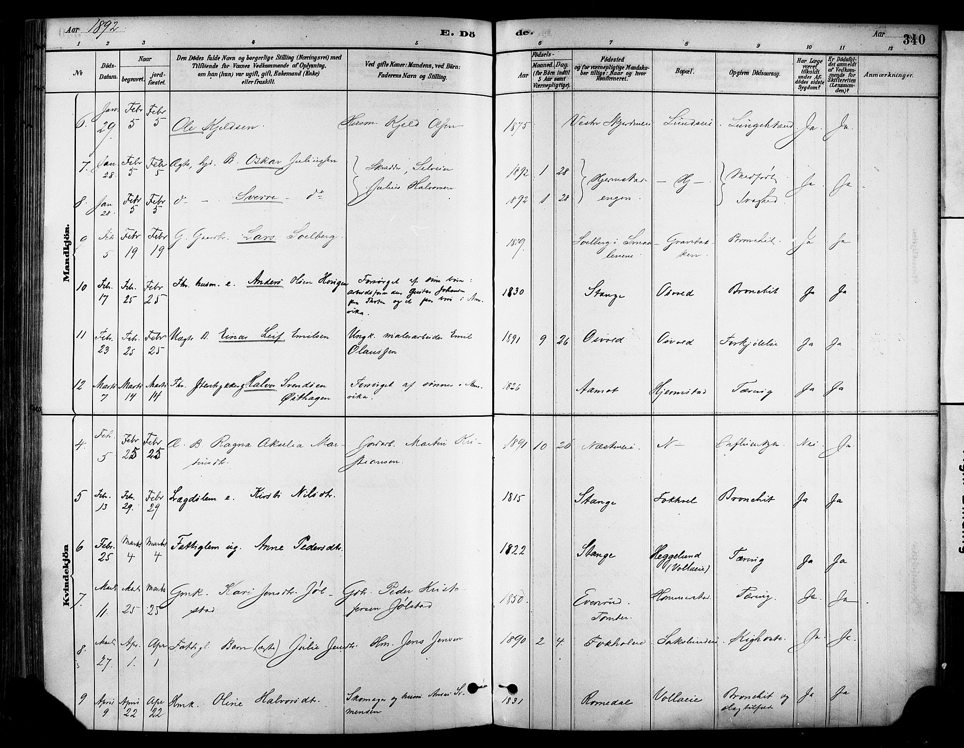 Stange prestekontor, AV/SAH-PREST-002/K/L0017: Parish register (official) no. 17, 1880-1893, p. 340