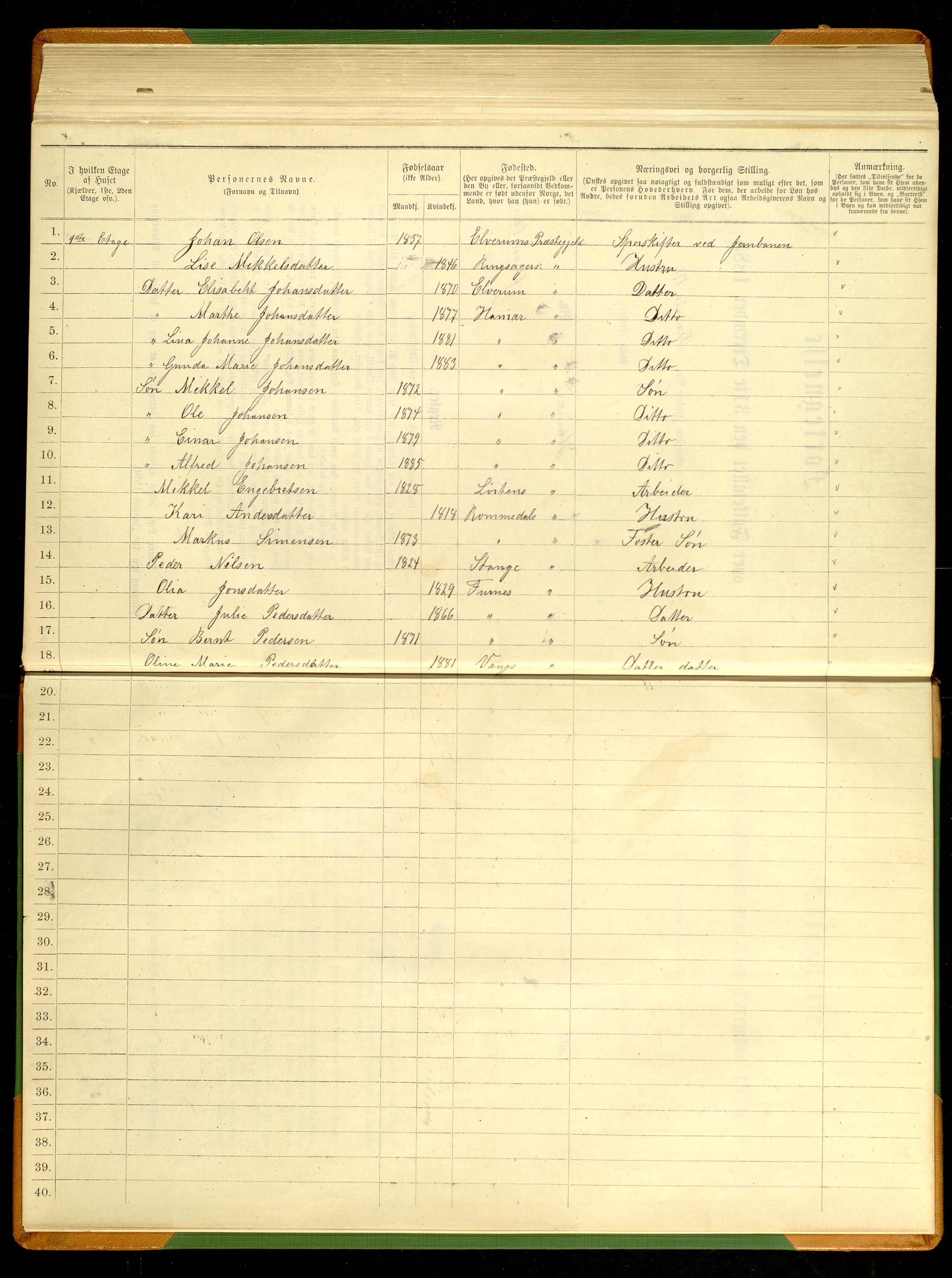 SAH, 1885 census for 0401 Hamar, 1885, p. 438