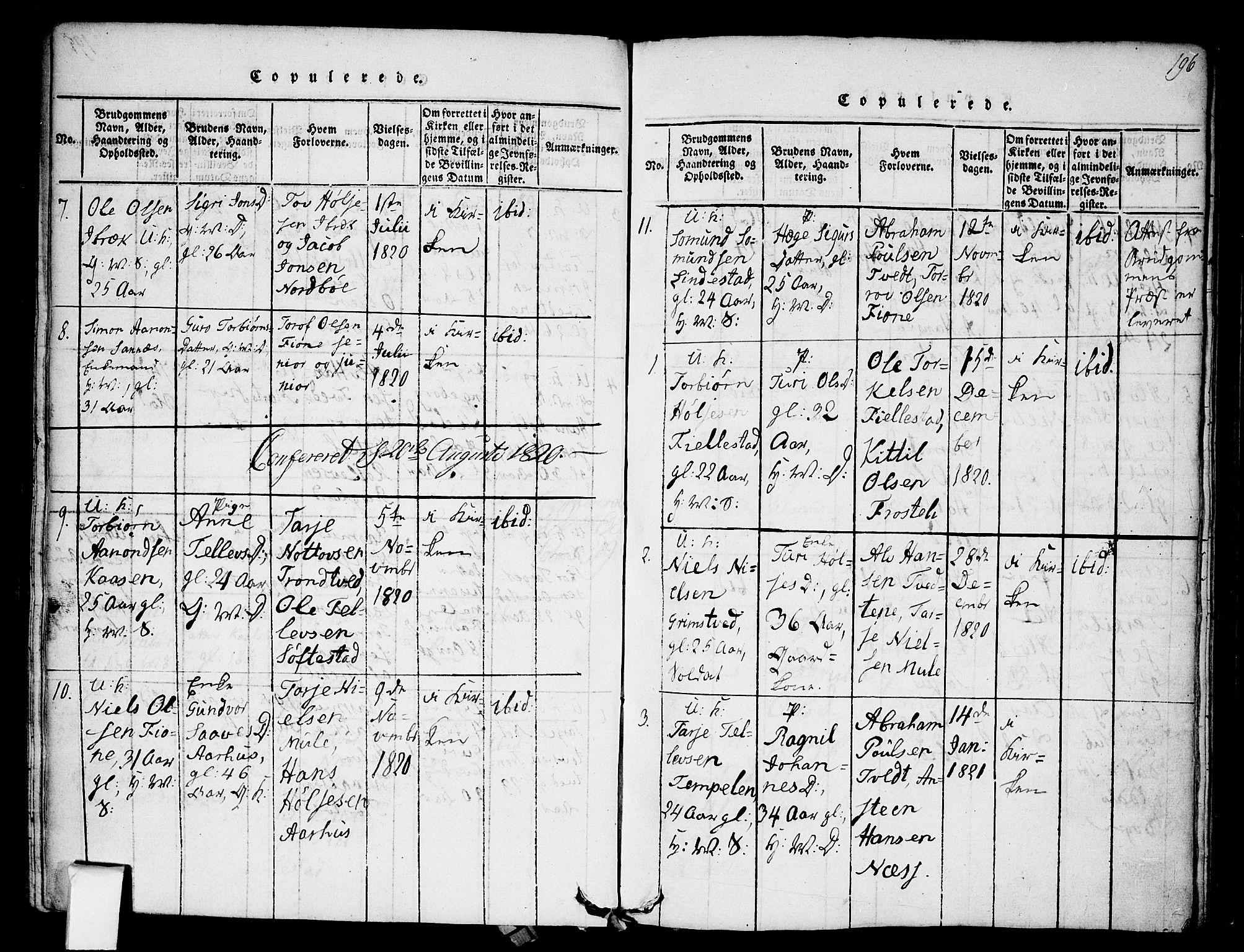 Nissedal kirkebøker, SAKO/A-288/F/Fa/L0002: Parish register (official) no. I 2, 1814-1845, p. 196